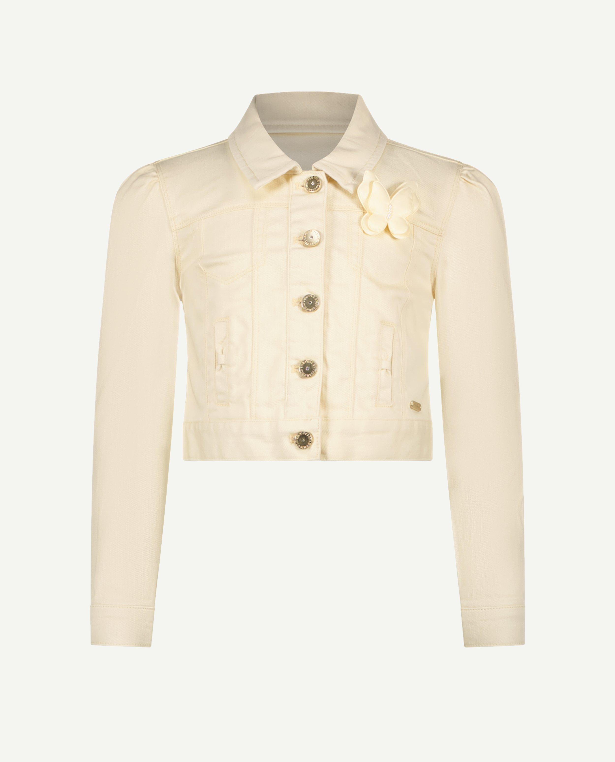 Blazers - Jeansvest met broche, cropped fit, feest