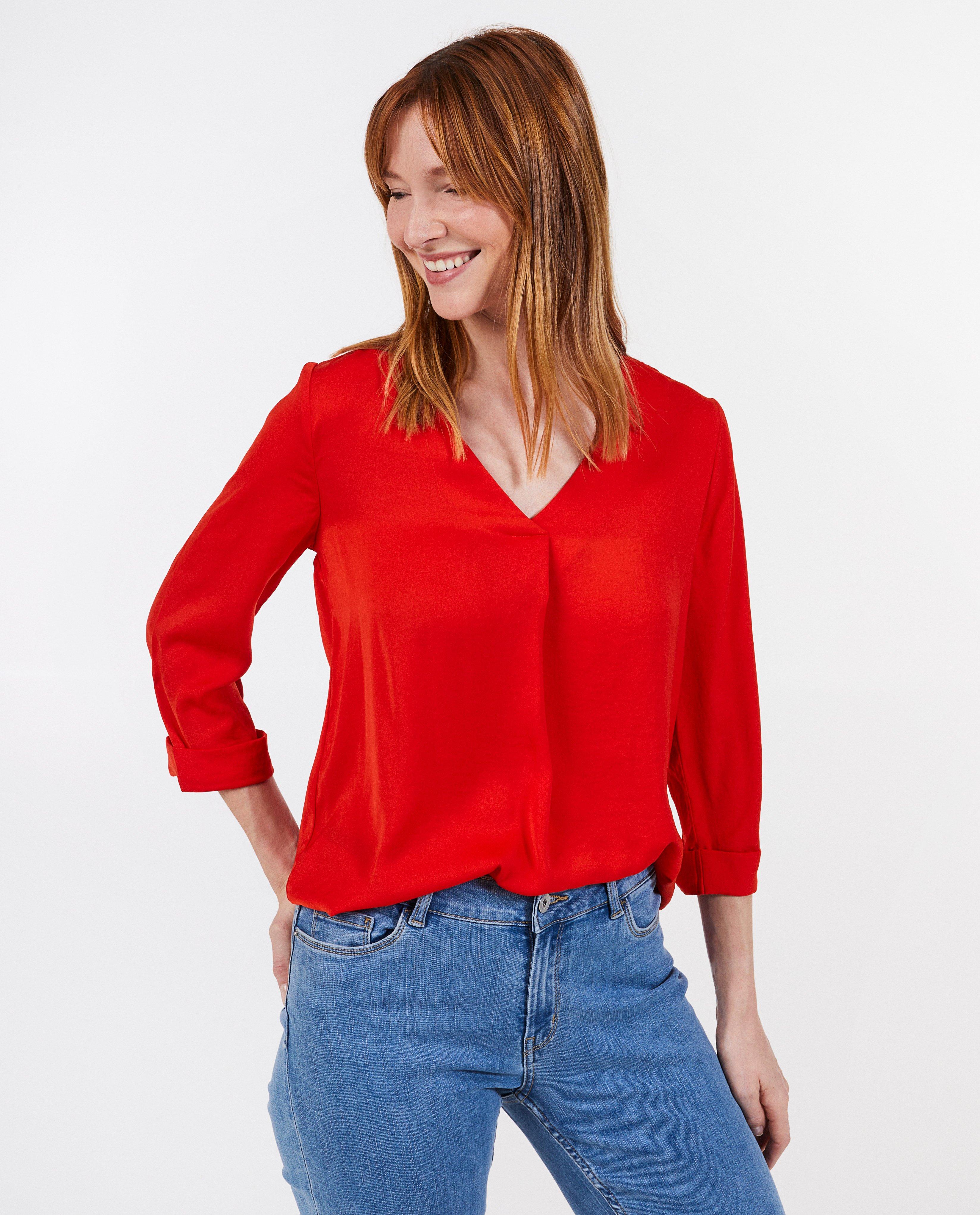 Satijnen blouse - null - Sora