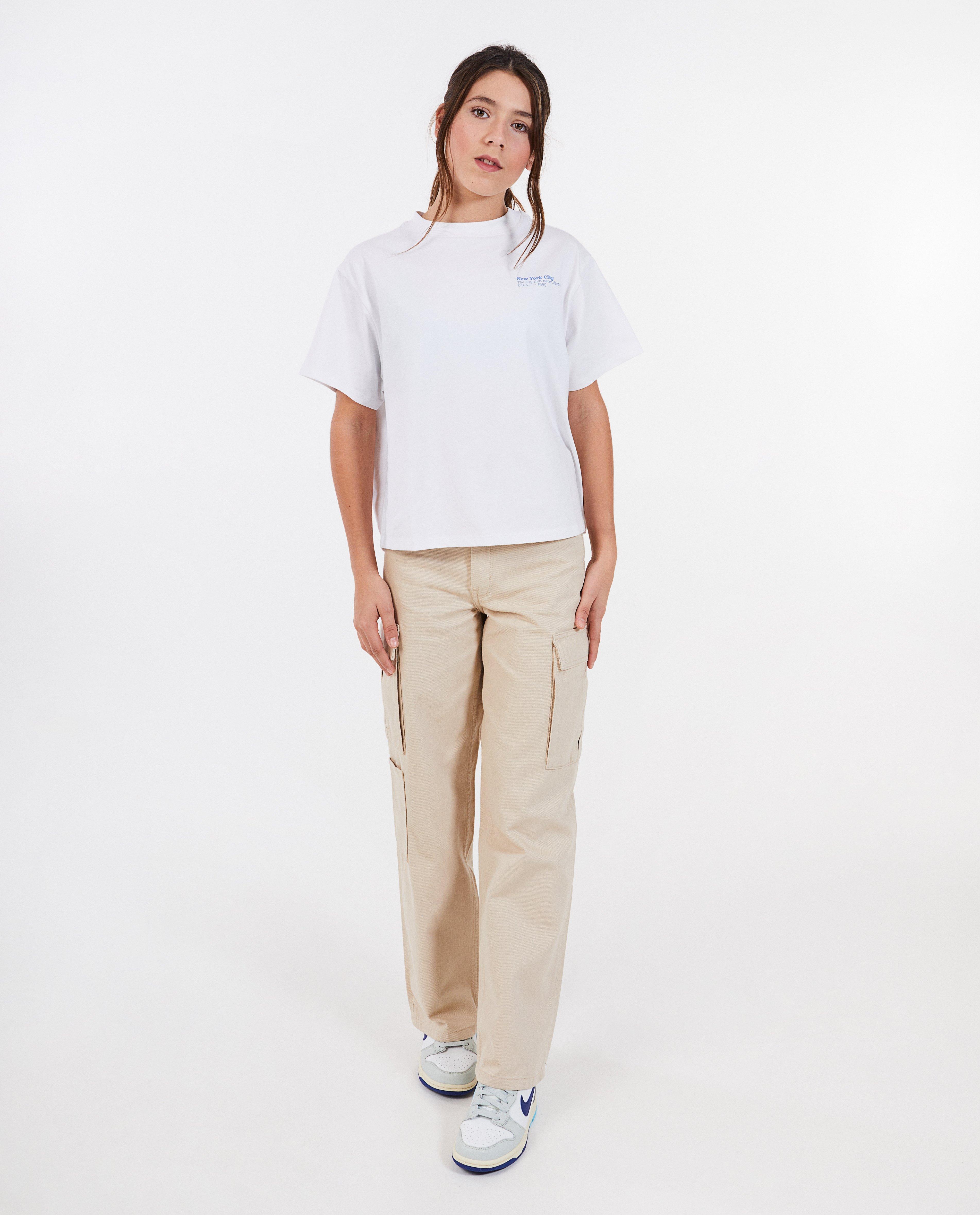 T-shirts - Wit T-shirt met opschrift