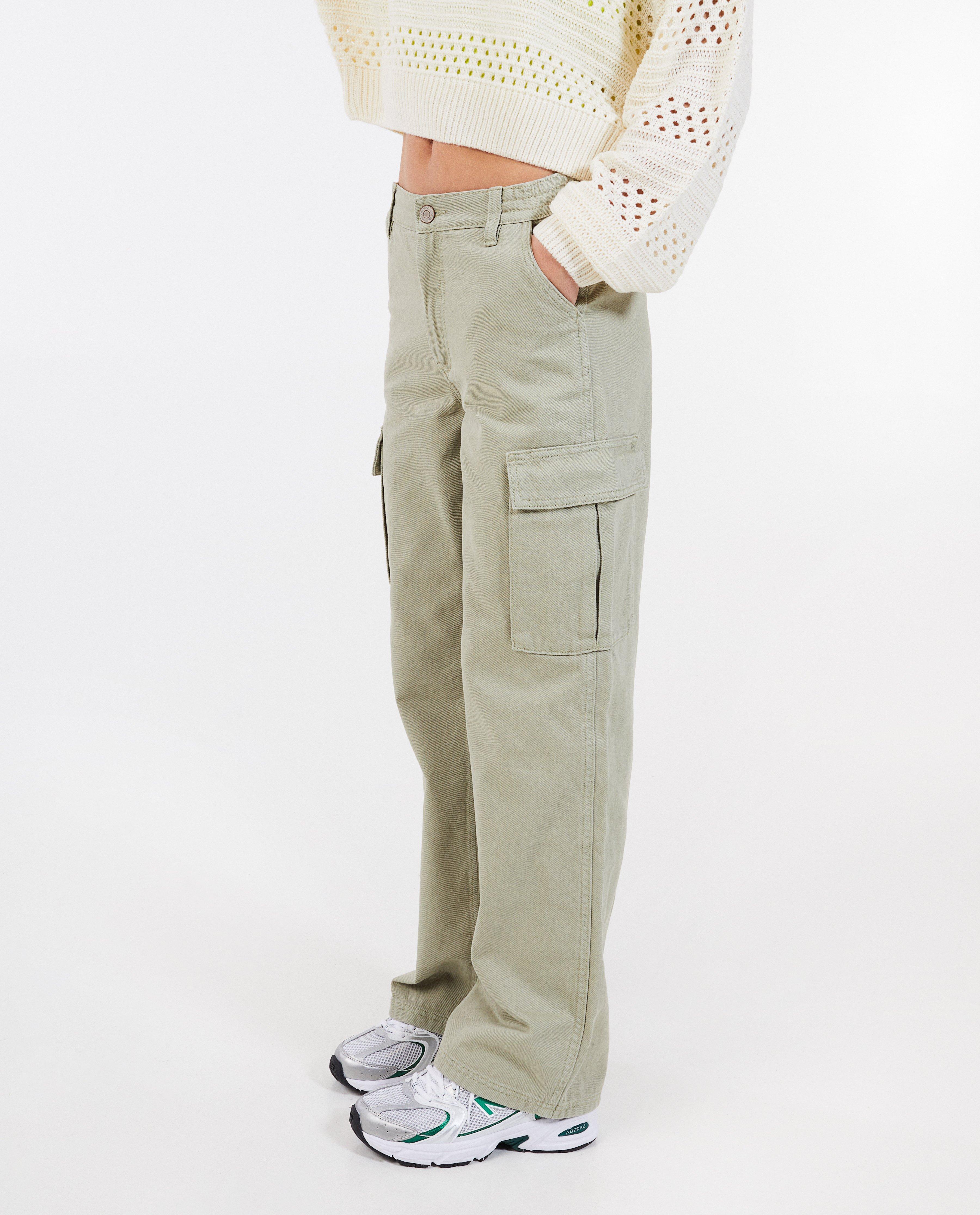 Jeans - Lichtgroene jeans, cargo fit