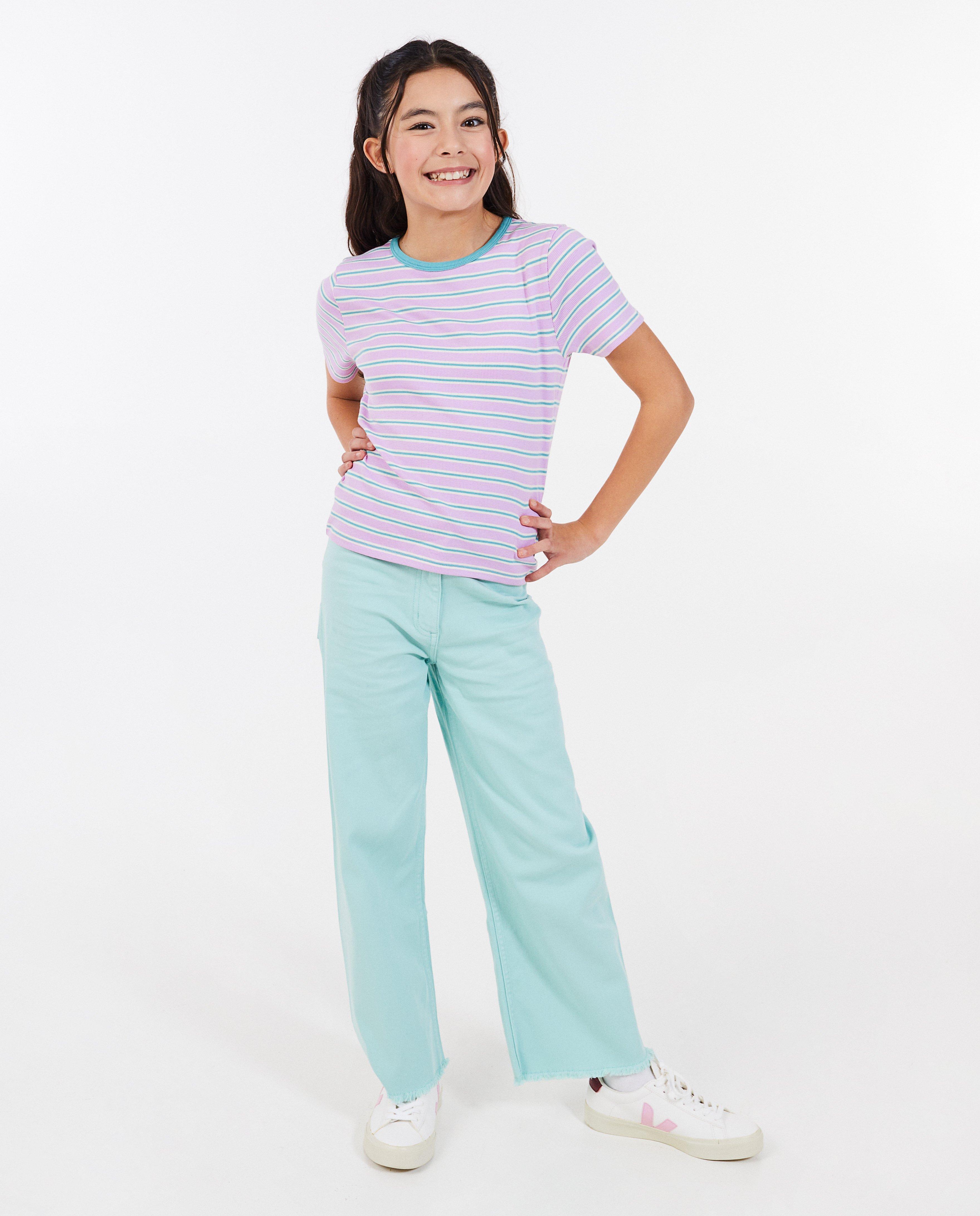Jeans vert menthe, coupe droite - null - Besties