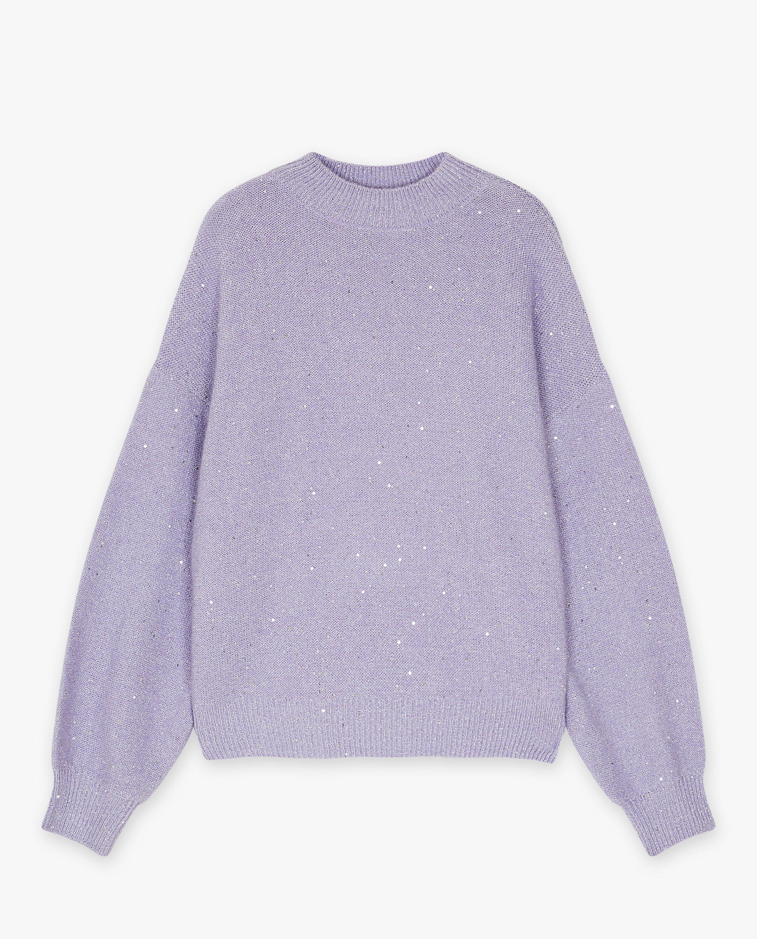 Pulls - Pull mauve à paillettes
