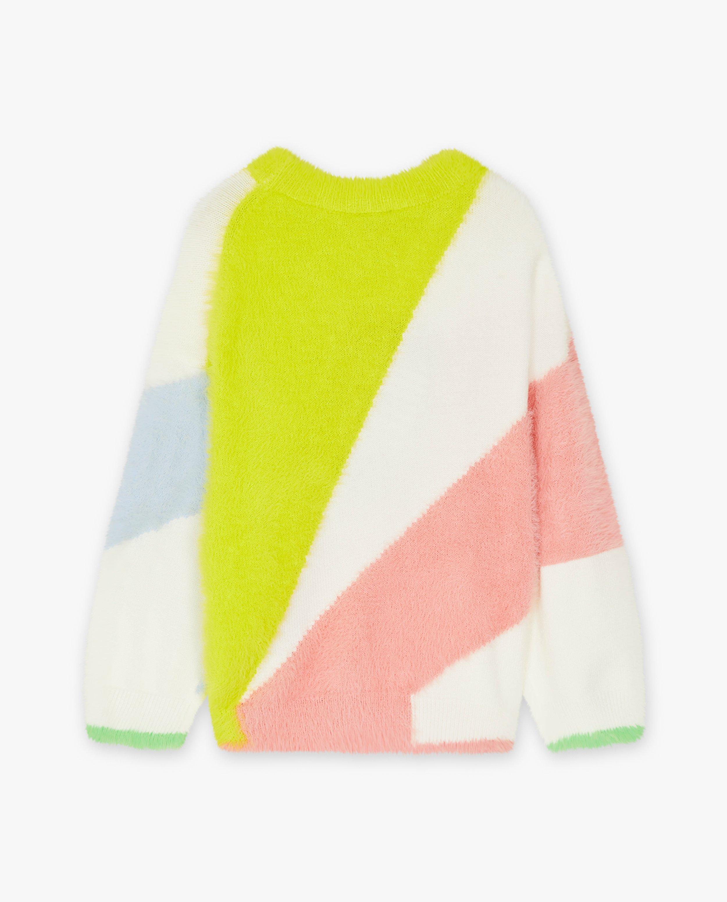 Truien - Fuzzy trui met color block, feest