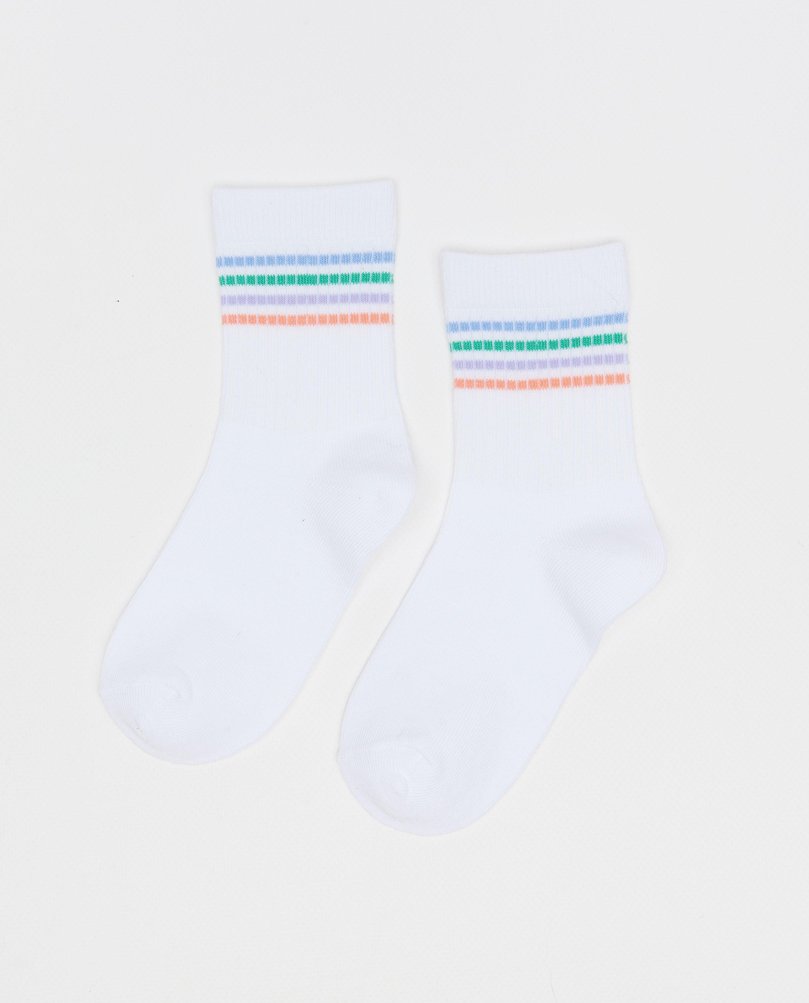 Witte kousen met strepen - null - Besties