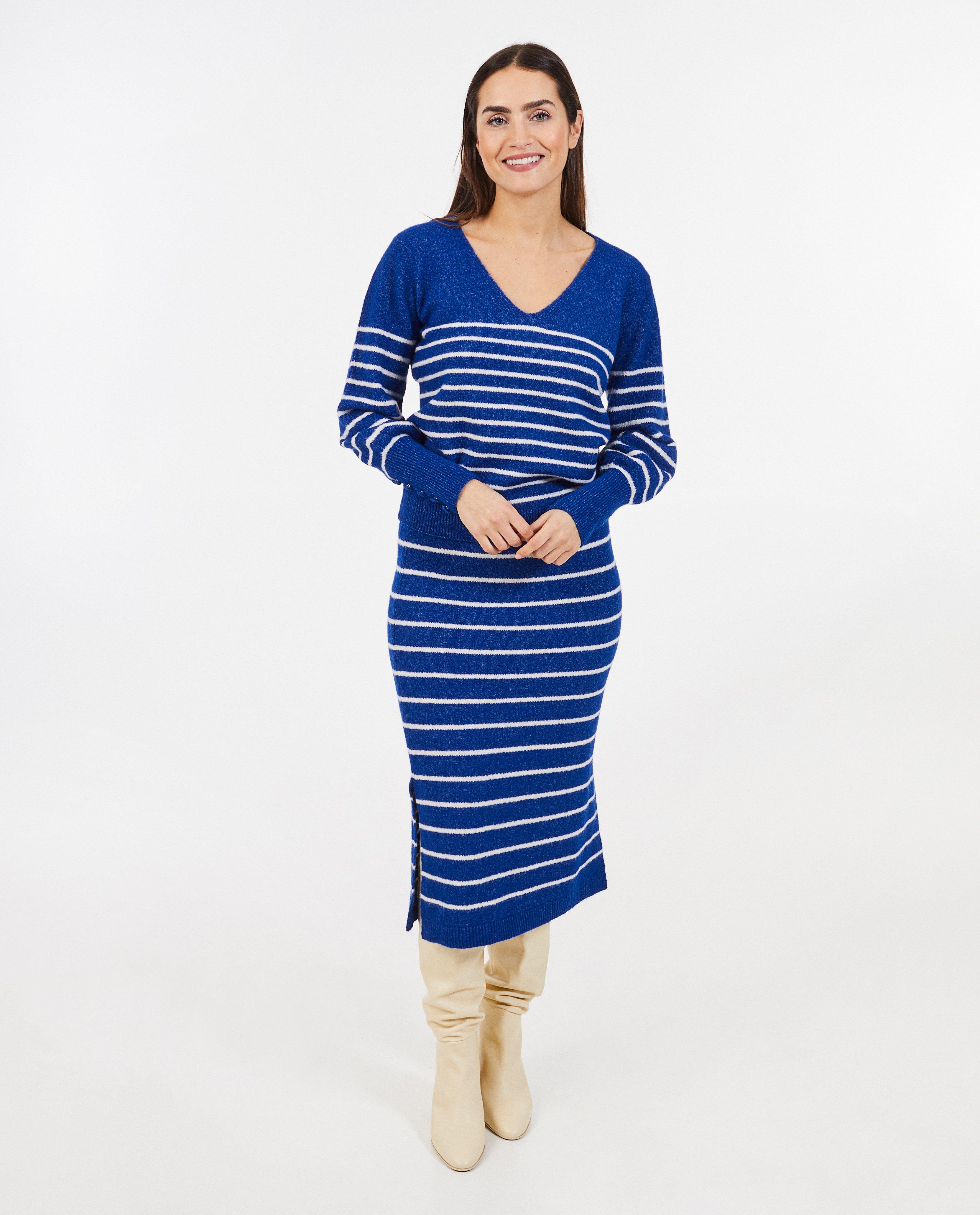 Pull &agrave; rayures - D&eacute;tails du produit - bleu fonc&eacute; - image num&eacute;ro 2