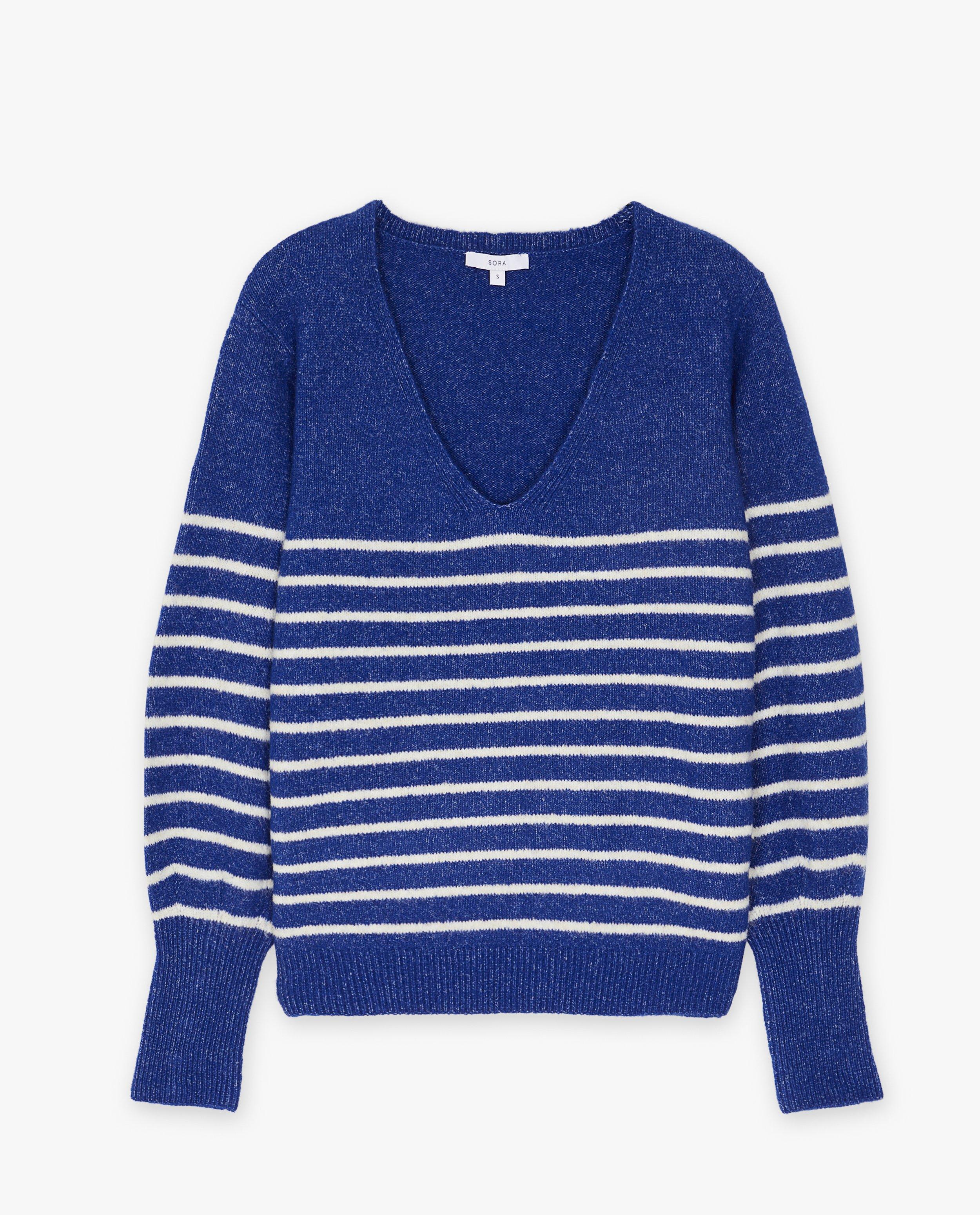 Pull &agrave; rayures - D&eacute;tails du produit - bleu fonc&eacute; - image num&eacute;ro 4