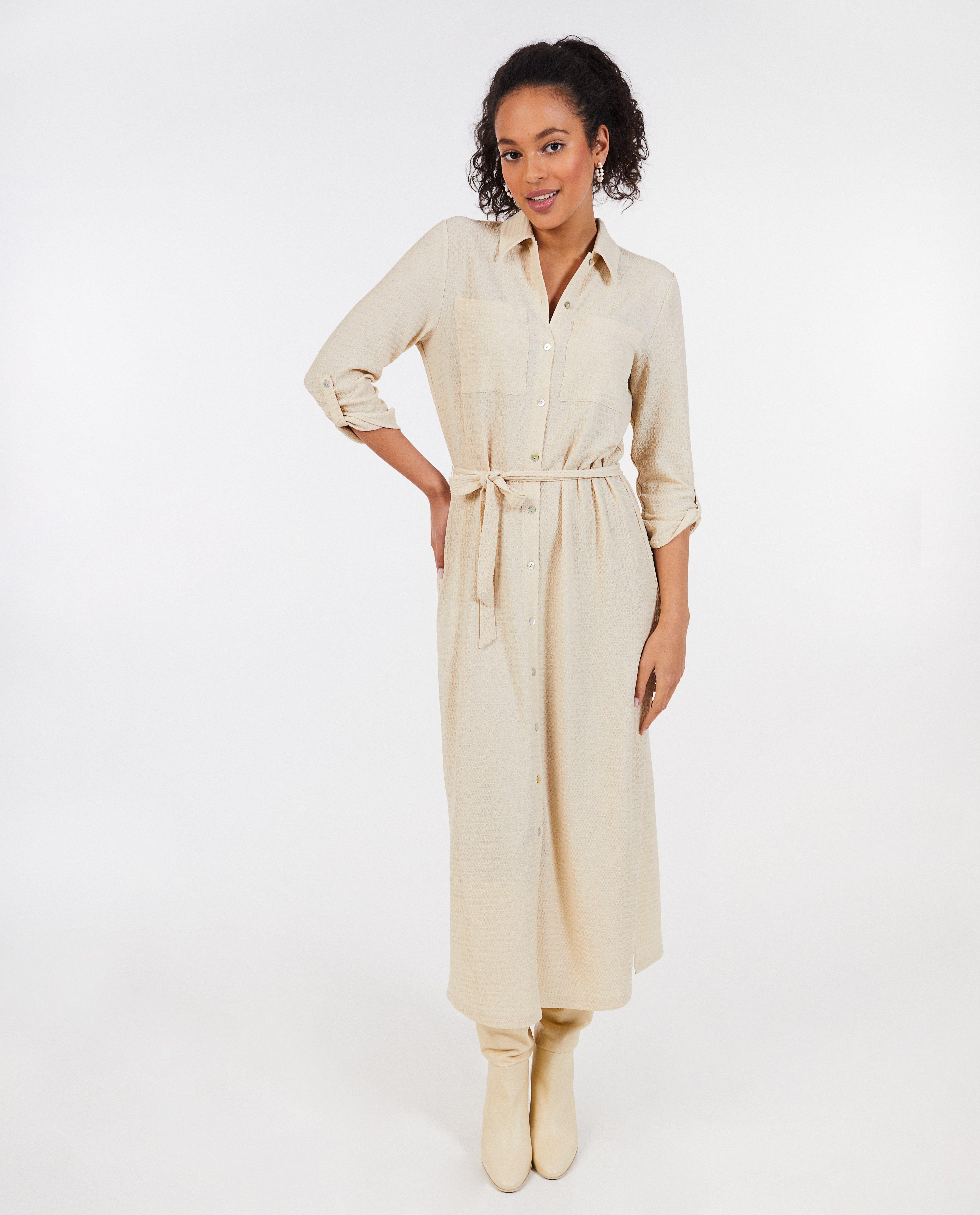 Robe beige structurée - null - Sora