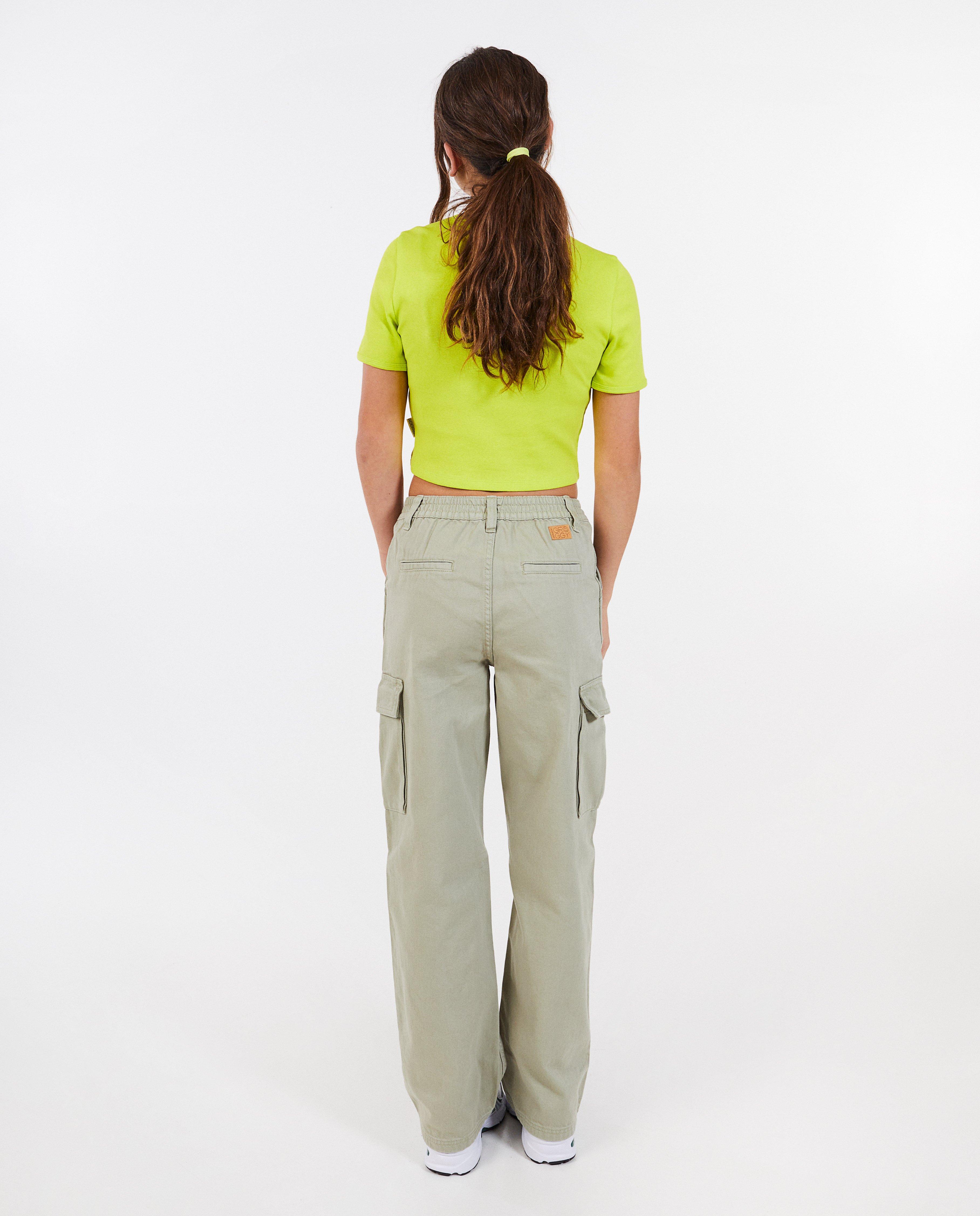 T-shirts - T-shirt met geborduurde vlinder, cropped fit