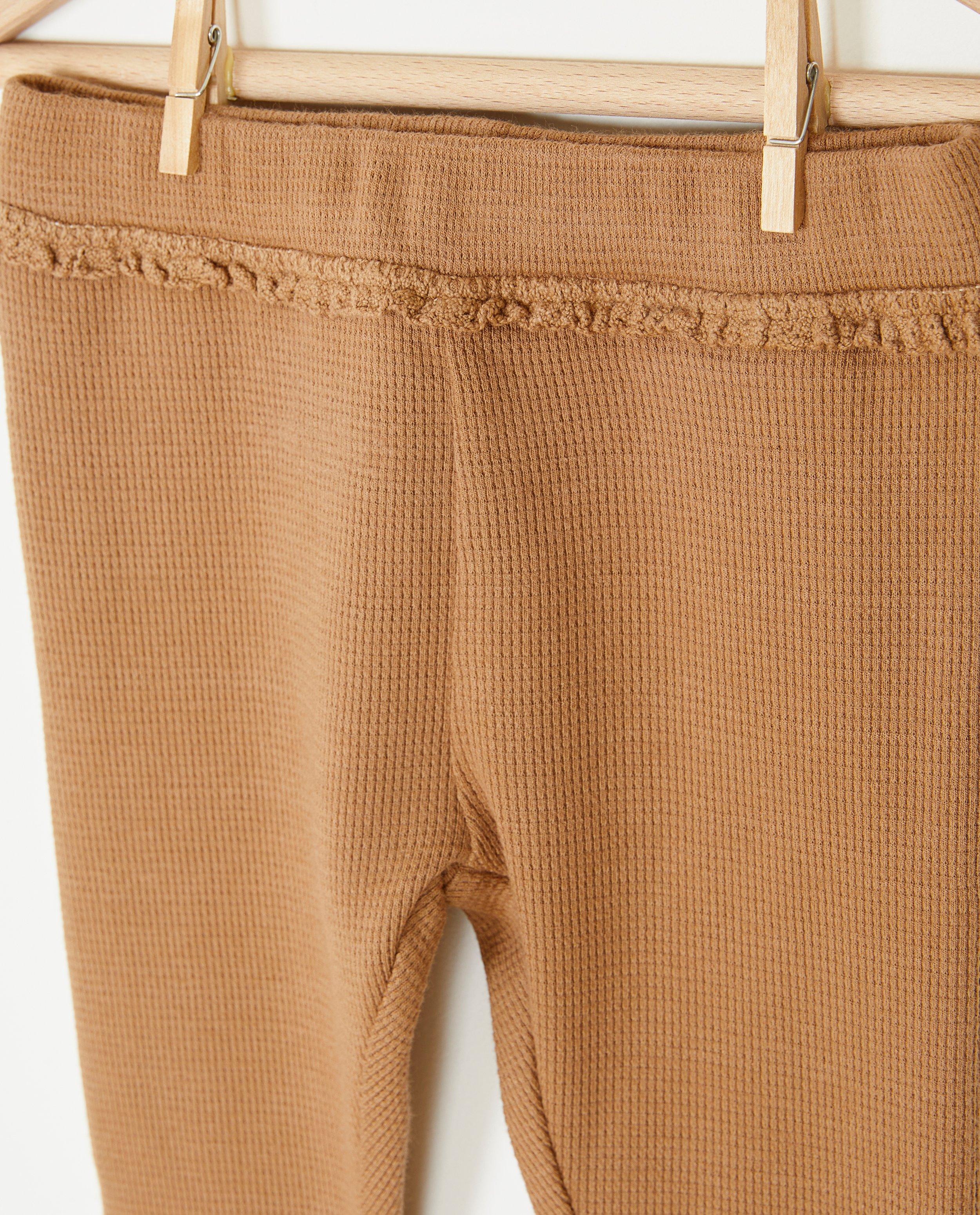 Leggings - Leggings bruns à motif gaufré