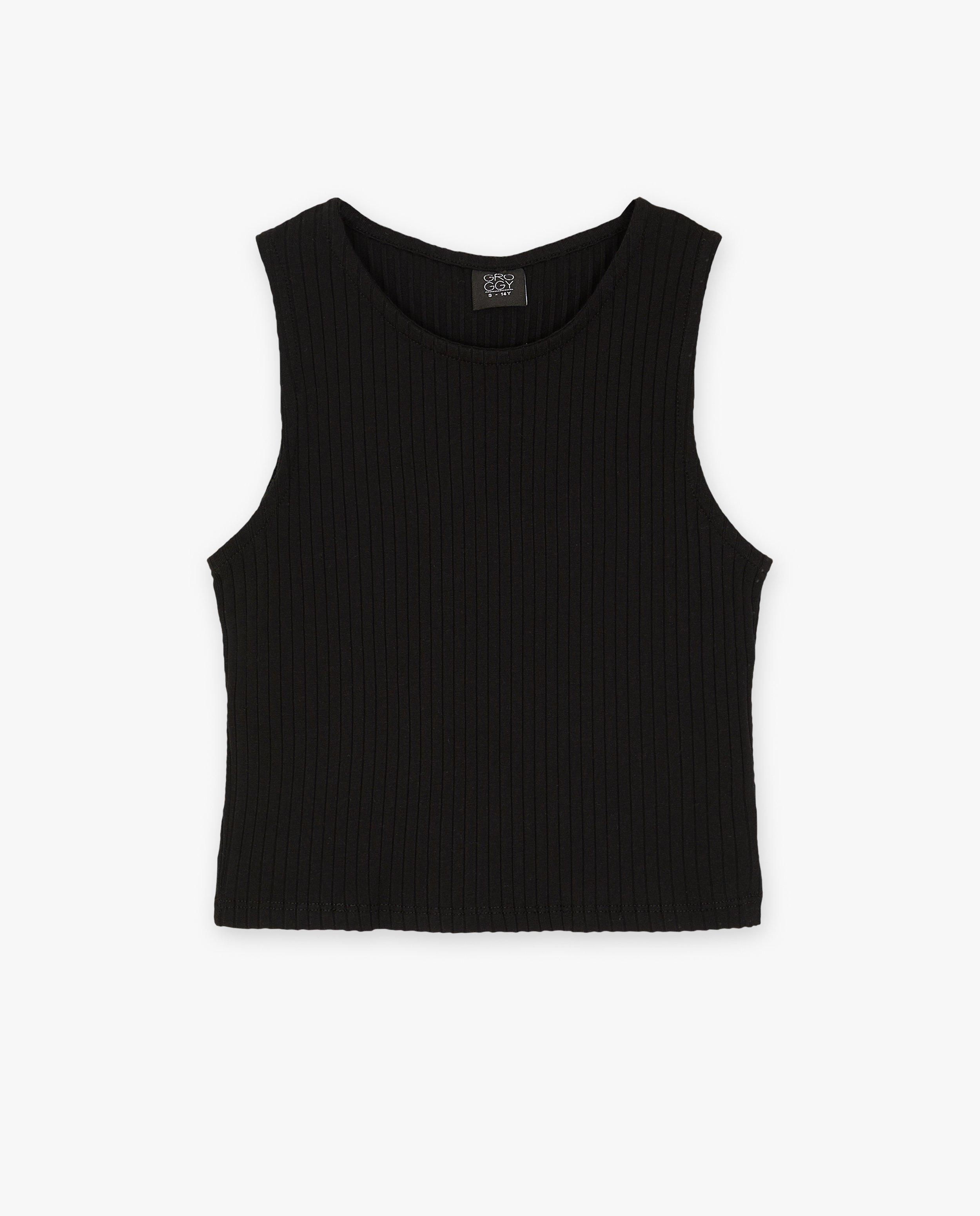 Top met rib, cropped fit - null - Groggy