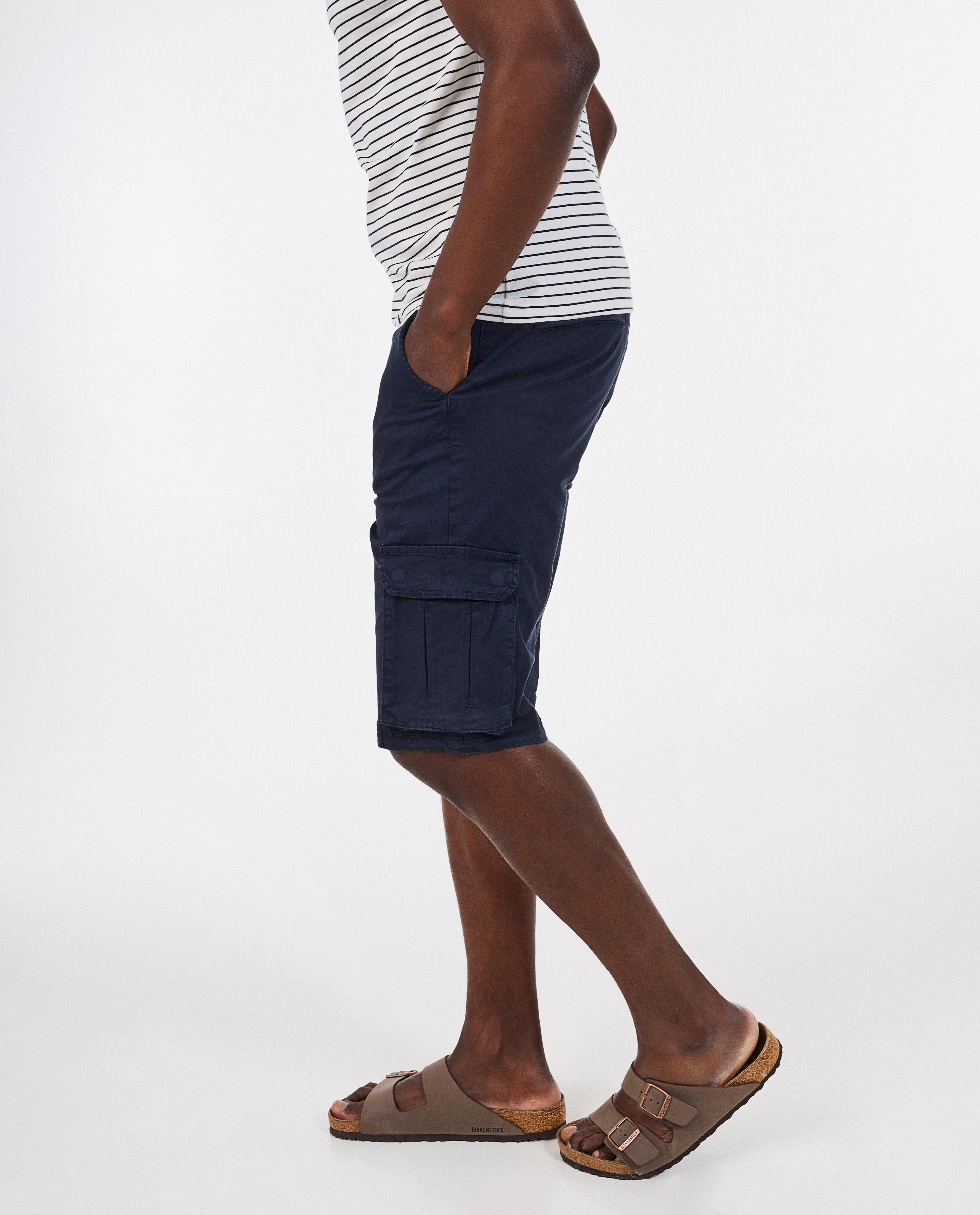 Shorten - Donkergrijze short, cargo fit