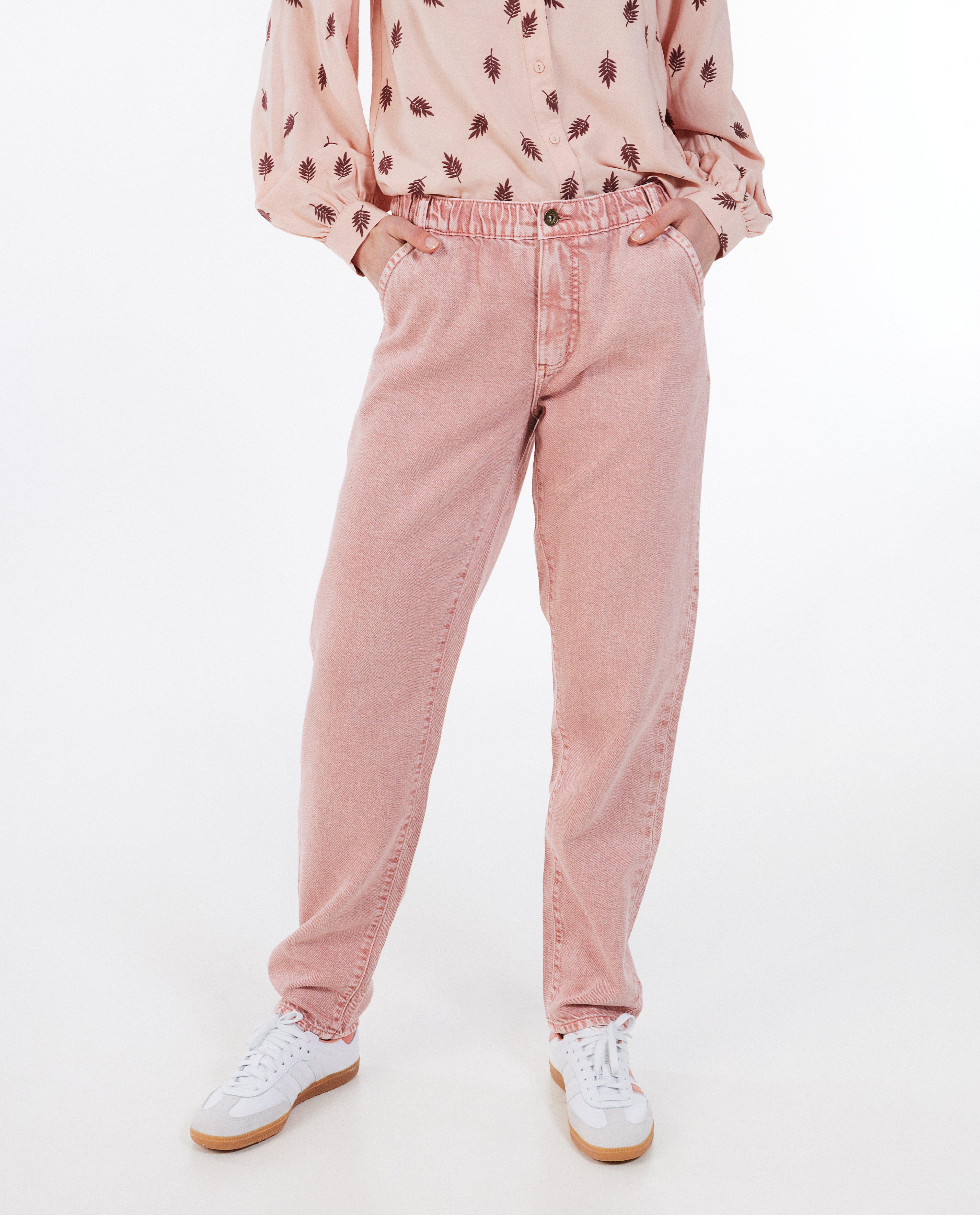 Broeken - Roze jeansbroek, loose fit