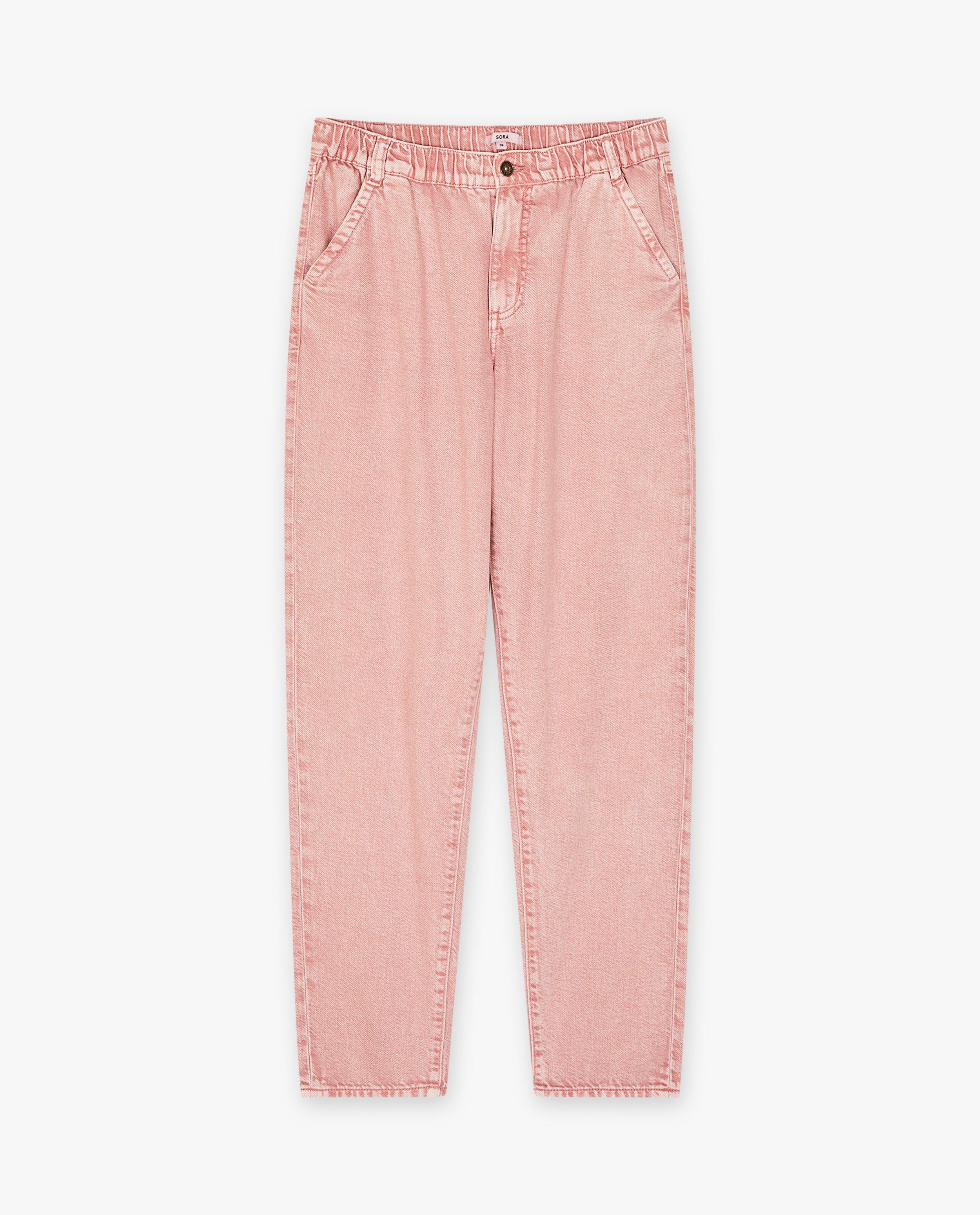 Broeken - Roze jeansbroek, loose fit