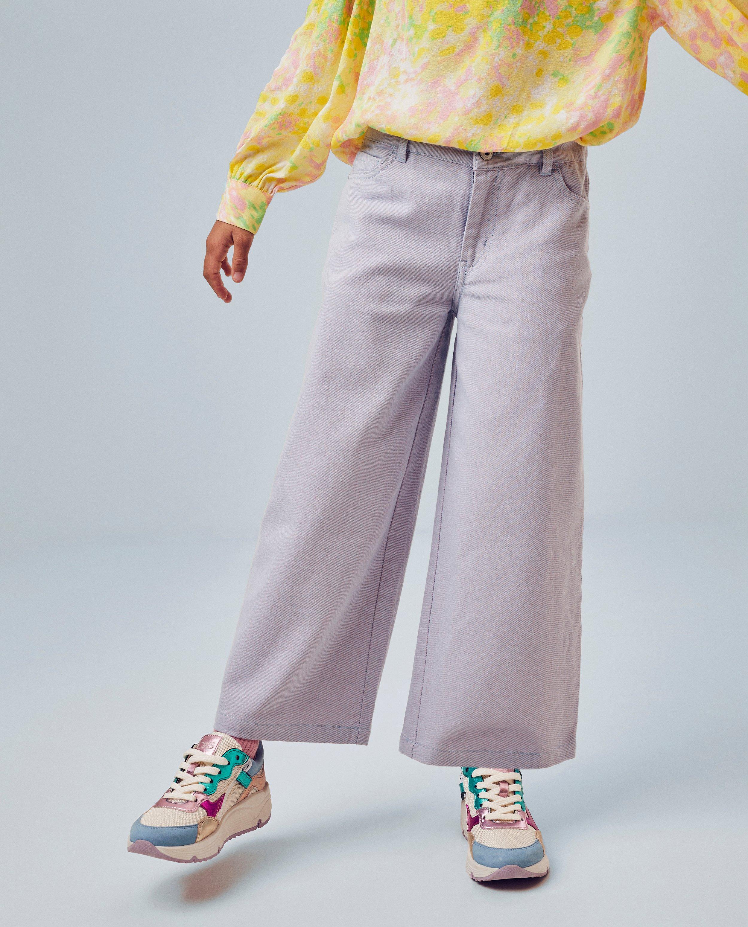 Jeans - Jeans mauve pâle, coupe à jambes larges