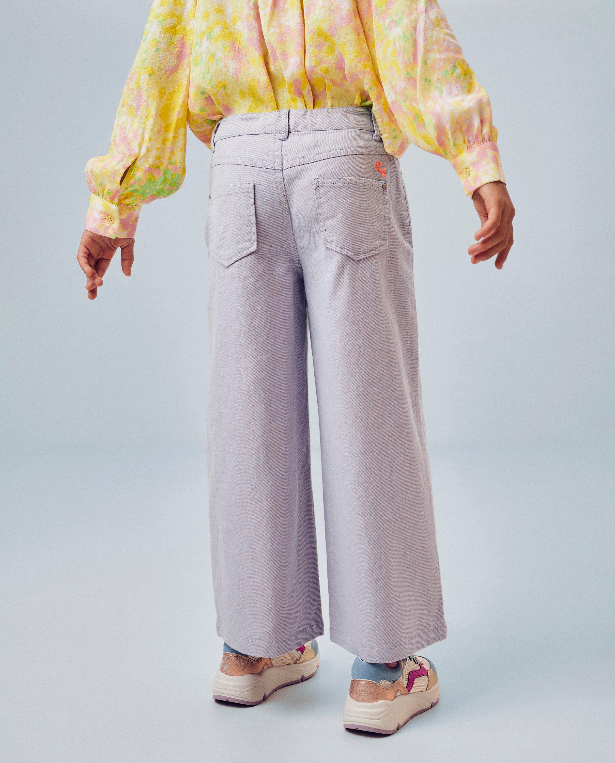 Jeans - Jeans mauve pâle, coupe à jambes larges