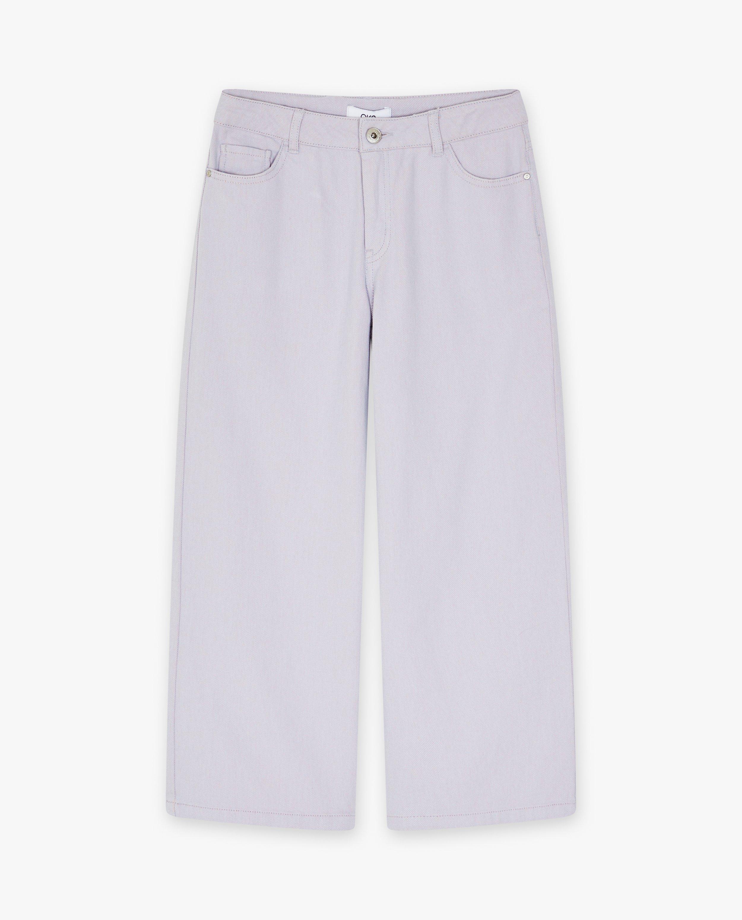 Jeans - Jeans mauve pâle, coupe à jambes larges