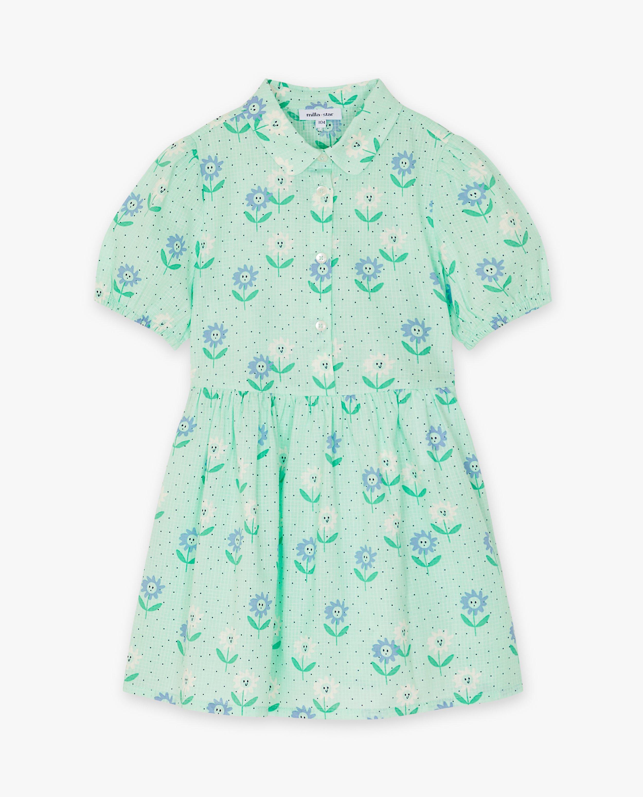 Robes - Robe verte à imprimé fleuri