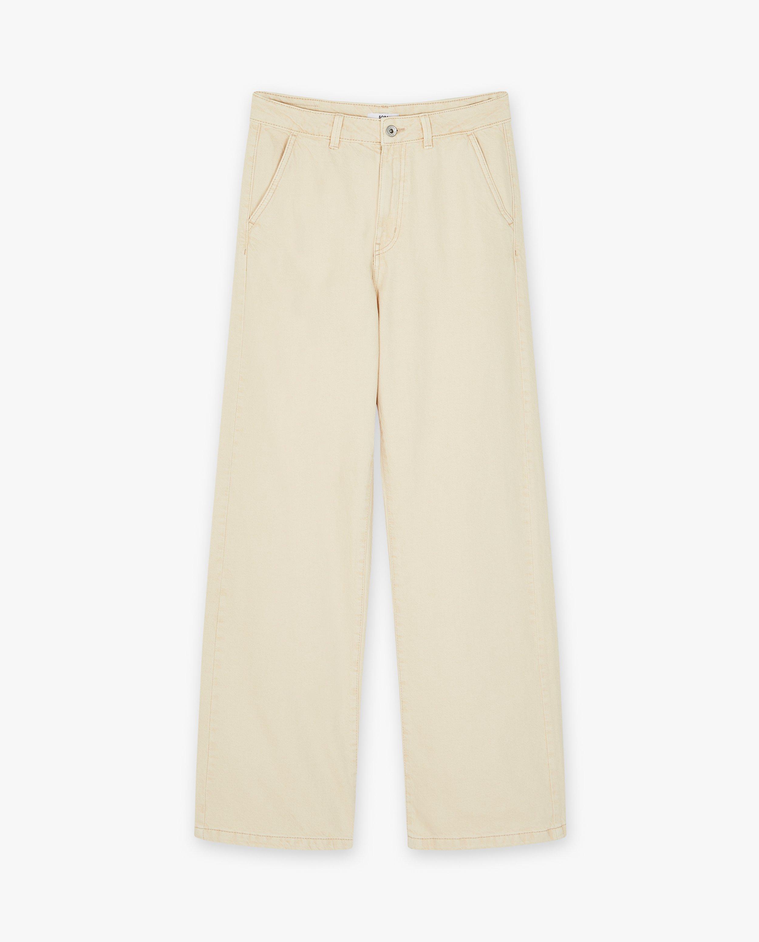 Pantalons - Pantalon beige à jambes larges