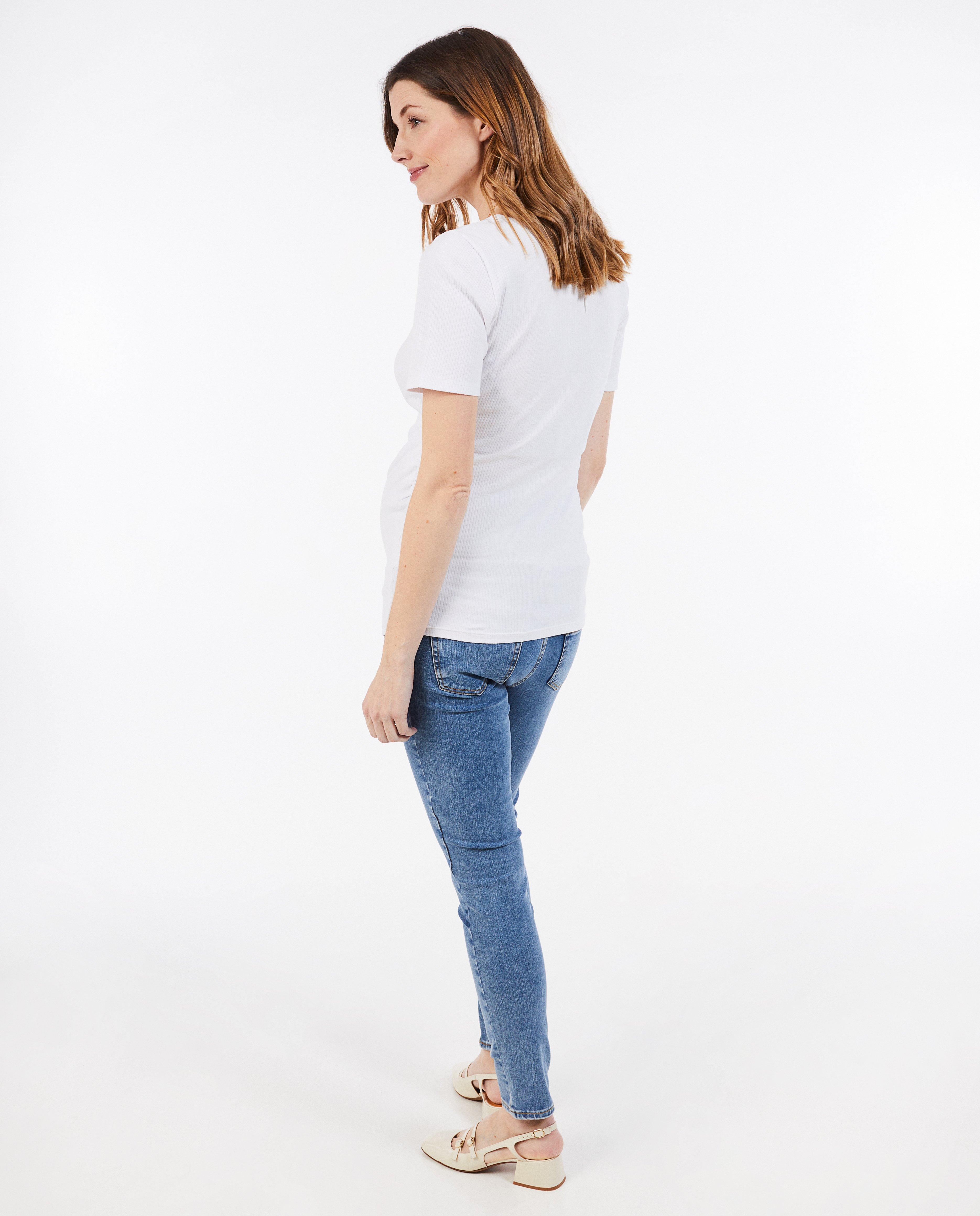 Zwangerschaps-T-shirt met fijne rib - Product Detail - wit - afbeelding nummer 3