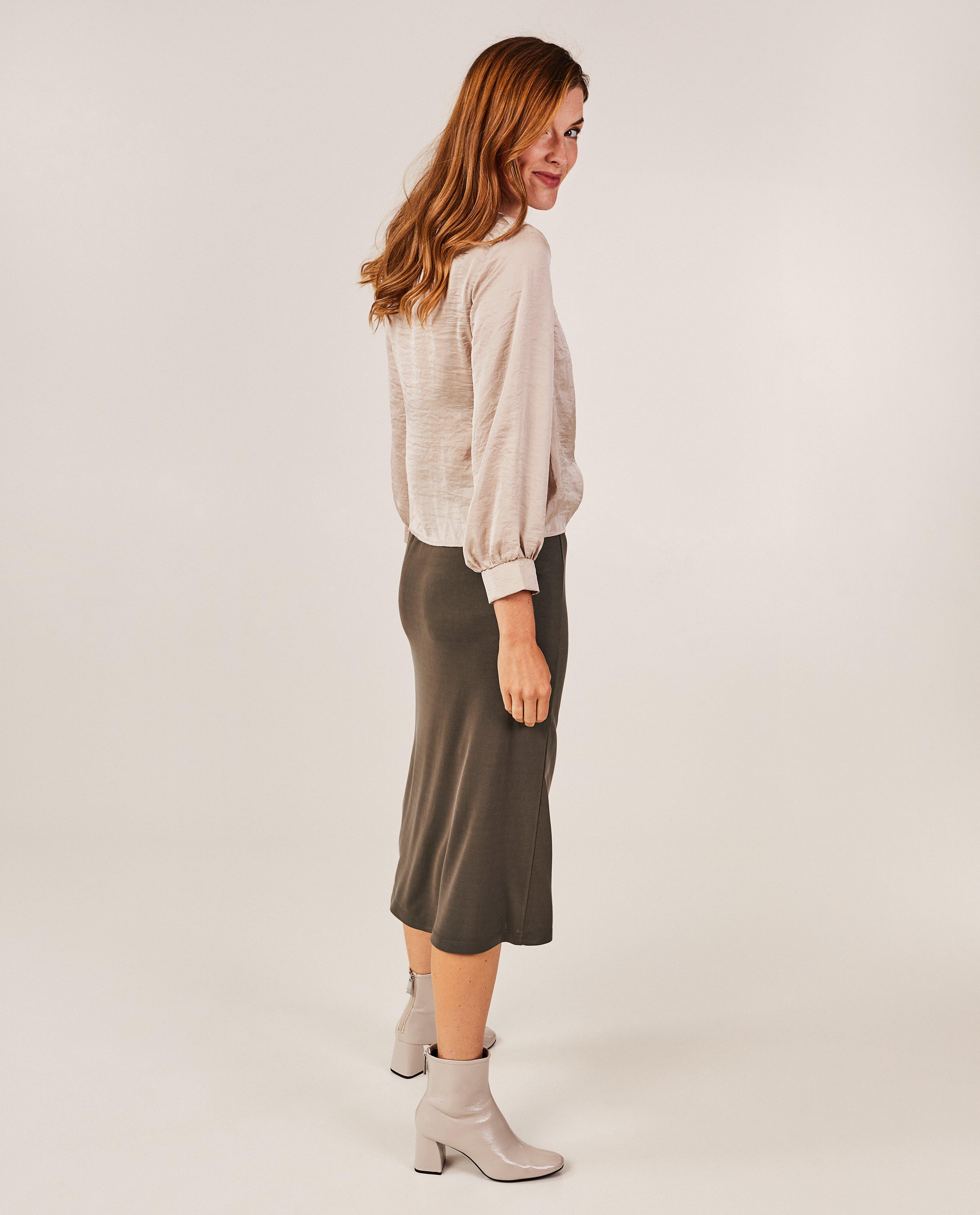 Bruine rok met split - Product Detail - grijs - afbeelding nummer 3