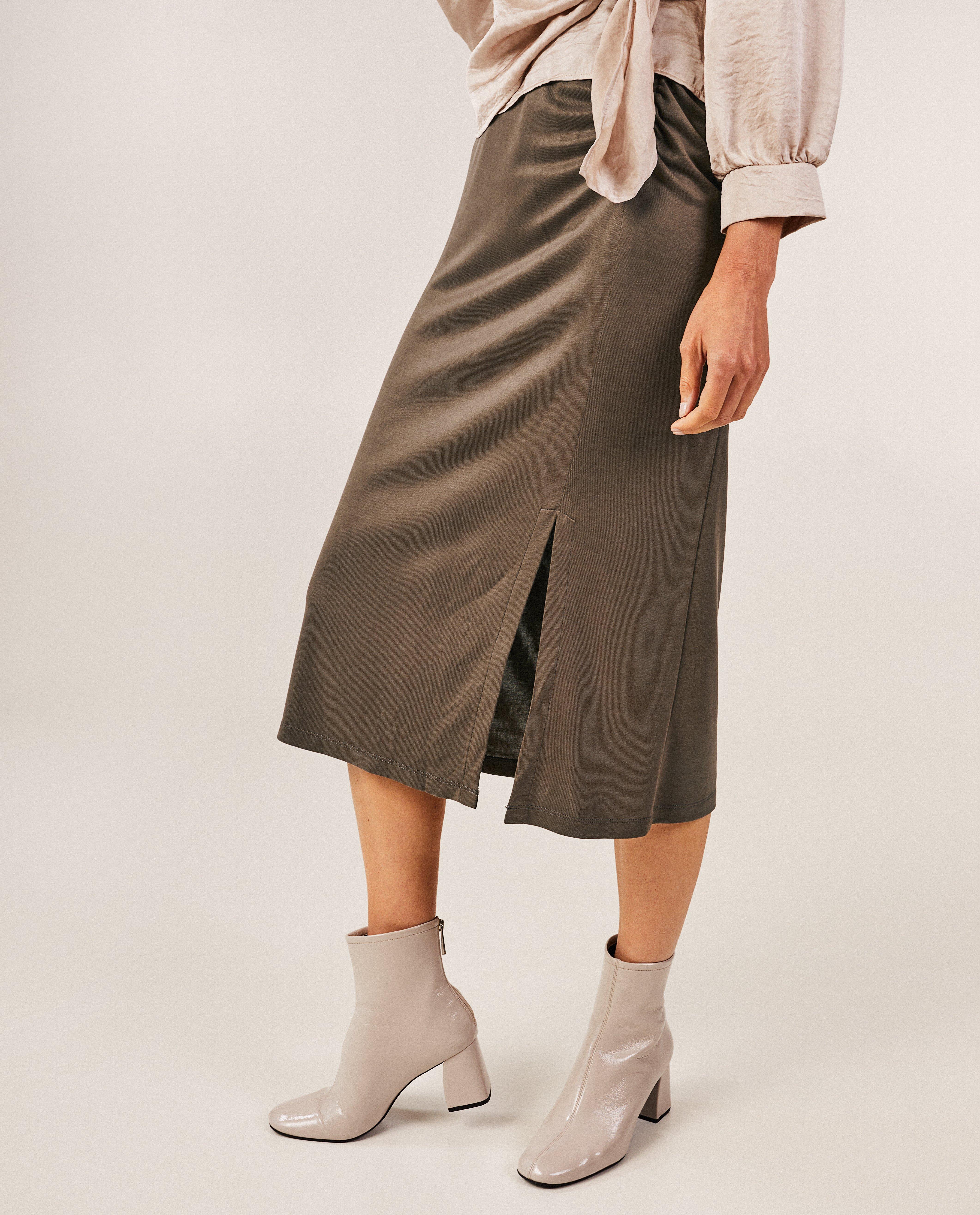 Bruine rok met split - Product Detail - grijs - afbeelding nummer 4