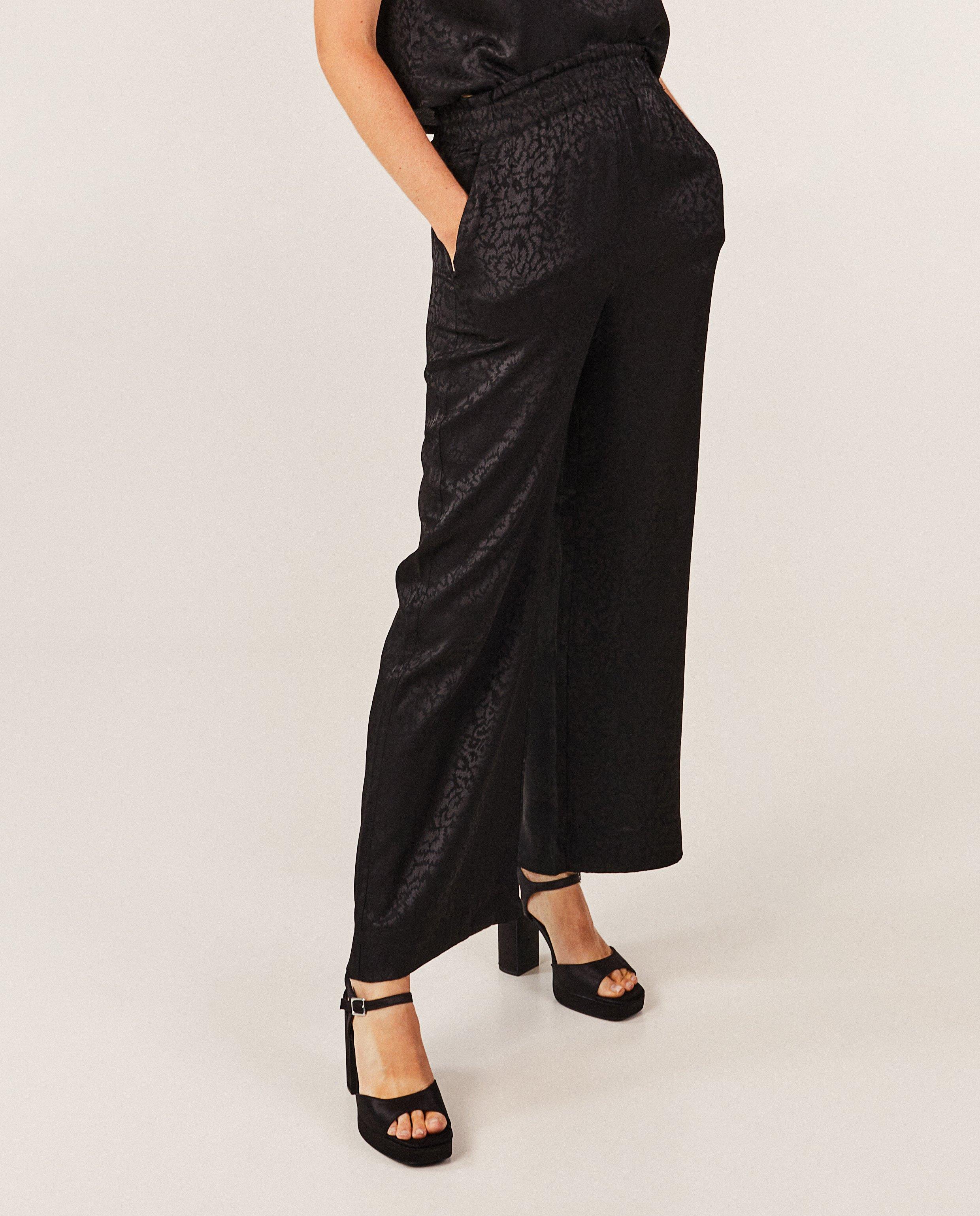 Zwarte broek met bloemenprint - null - Sora