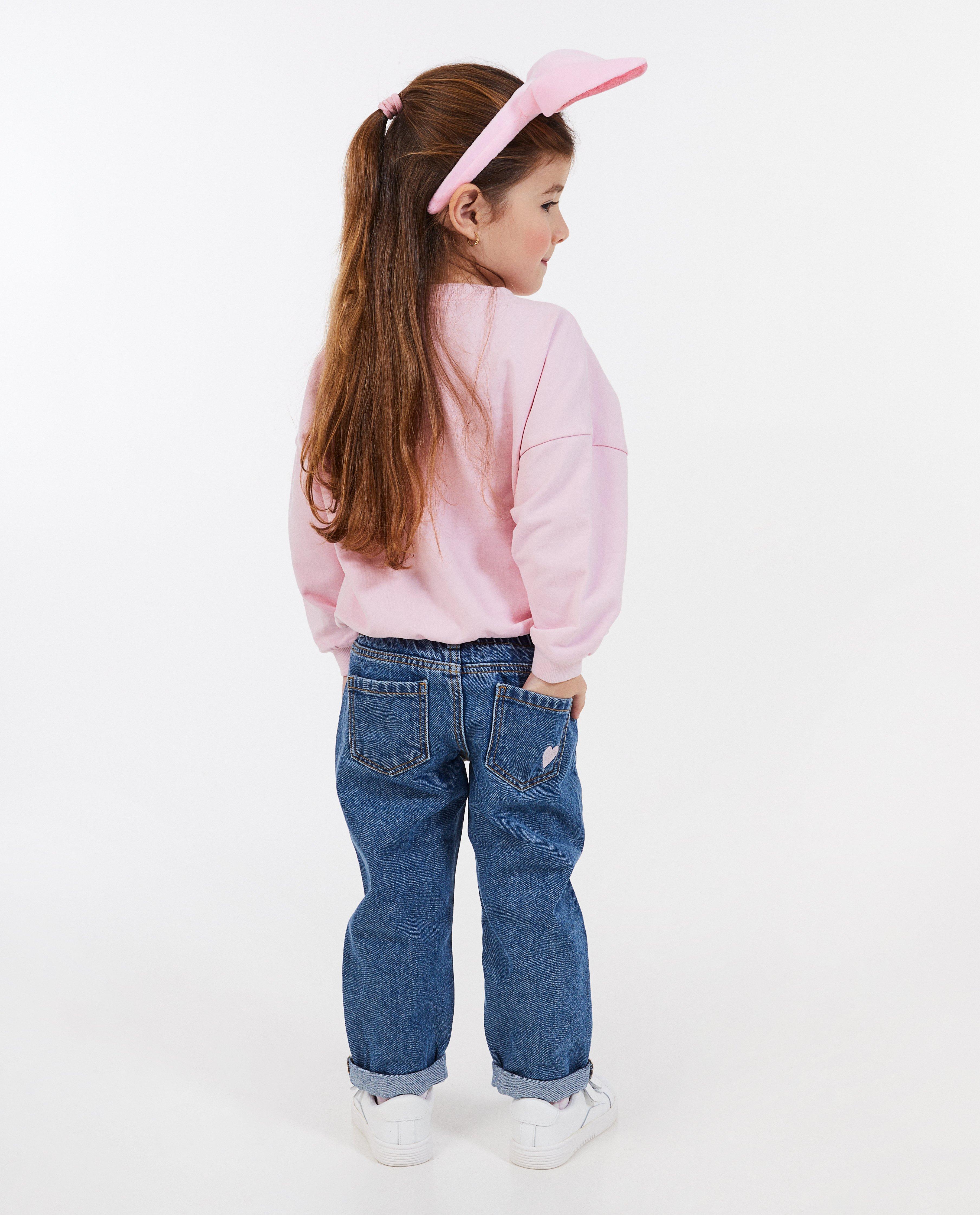 Jeans - Jeans met borduursel K3 De 3 Biggetjes, loose fit