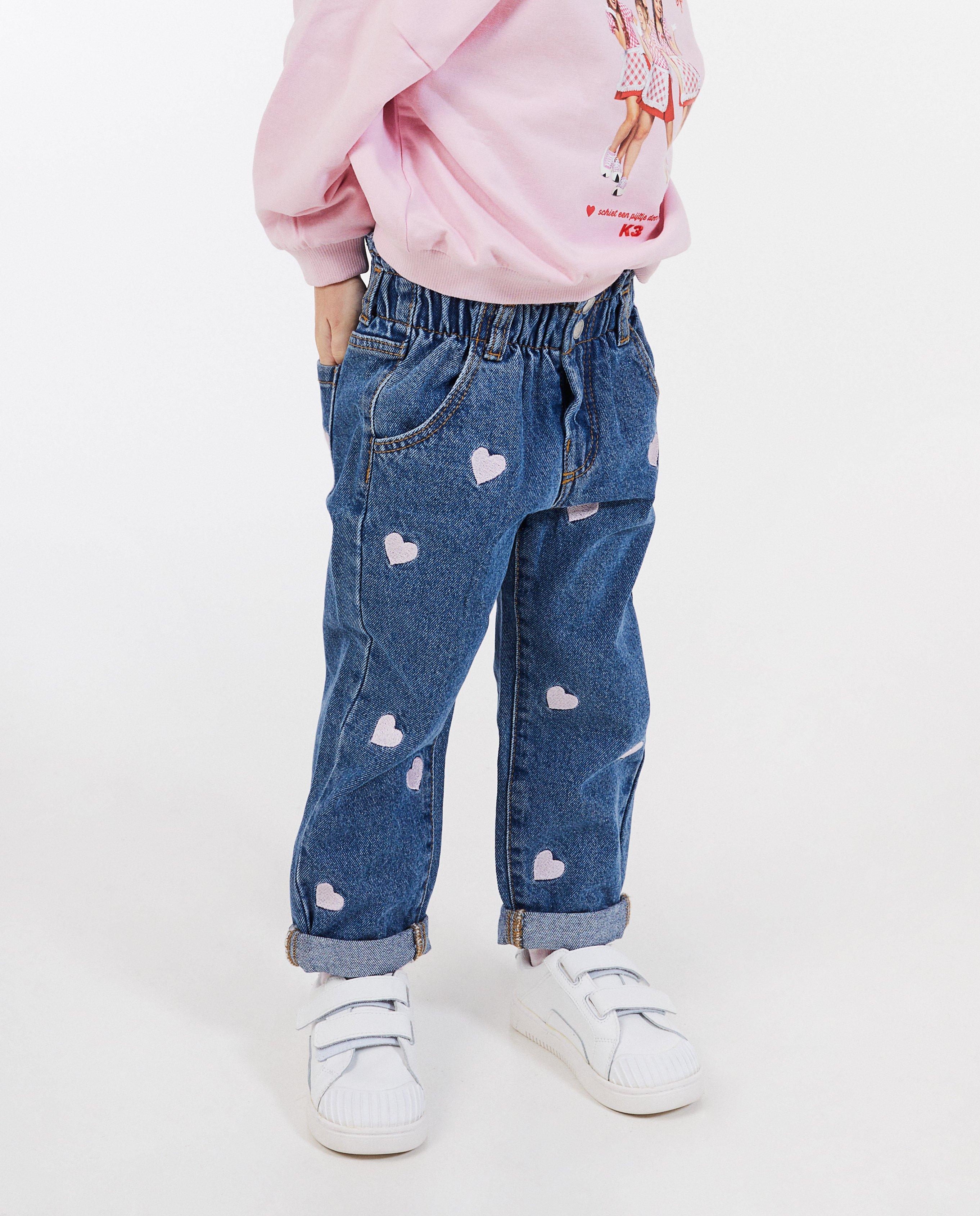 Jeans - Jeans met borduursel K3 De 3 Biggetjes, loose fit