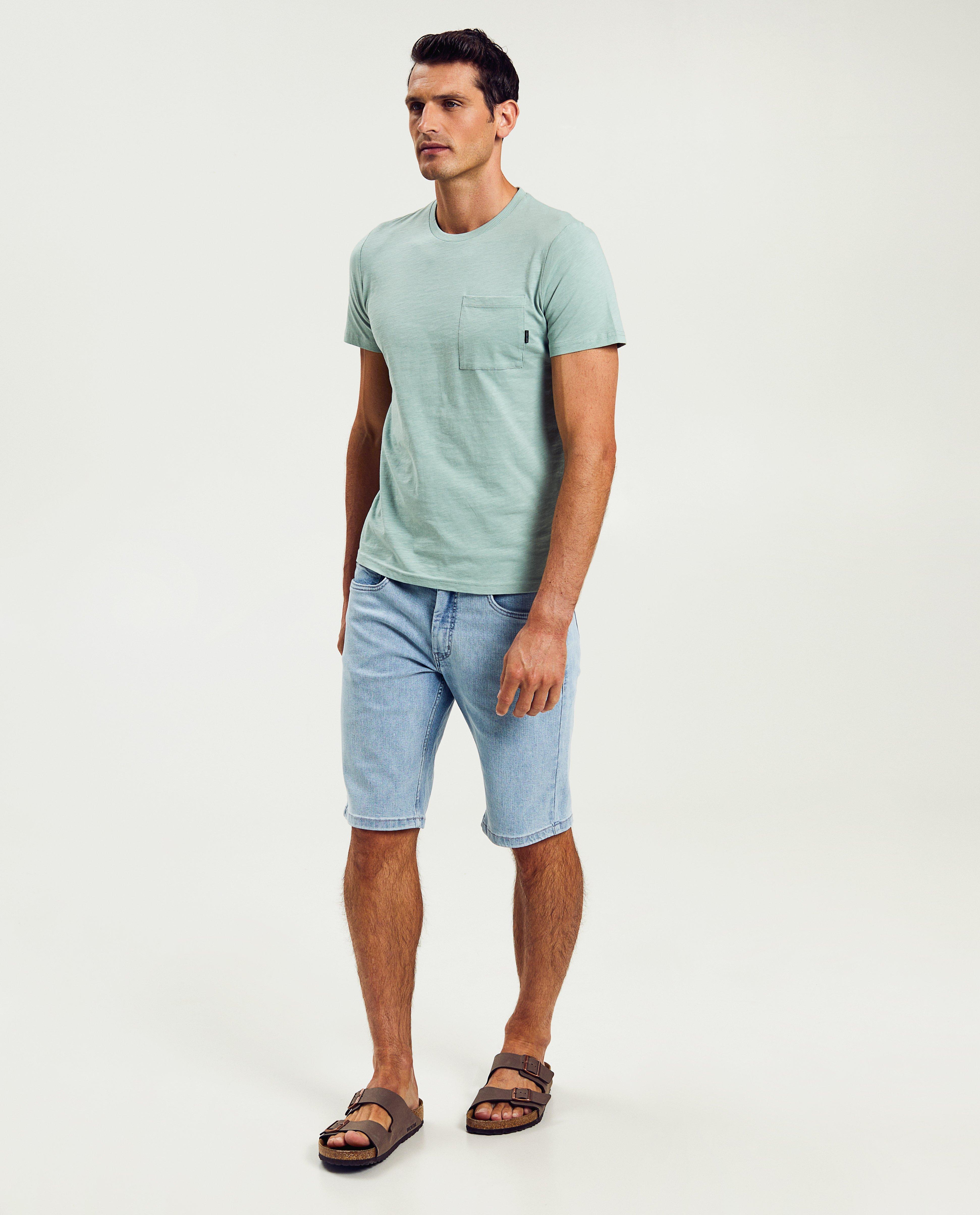 Short en jeans bleu, slim fit - null - Quarterback