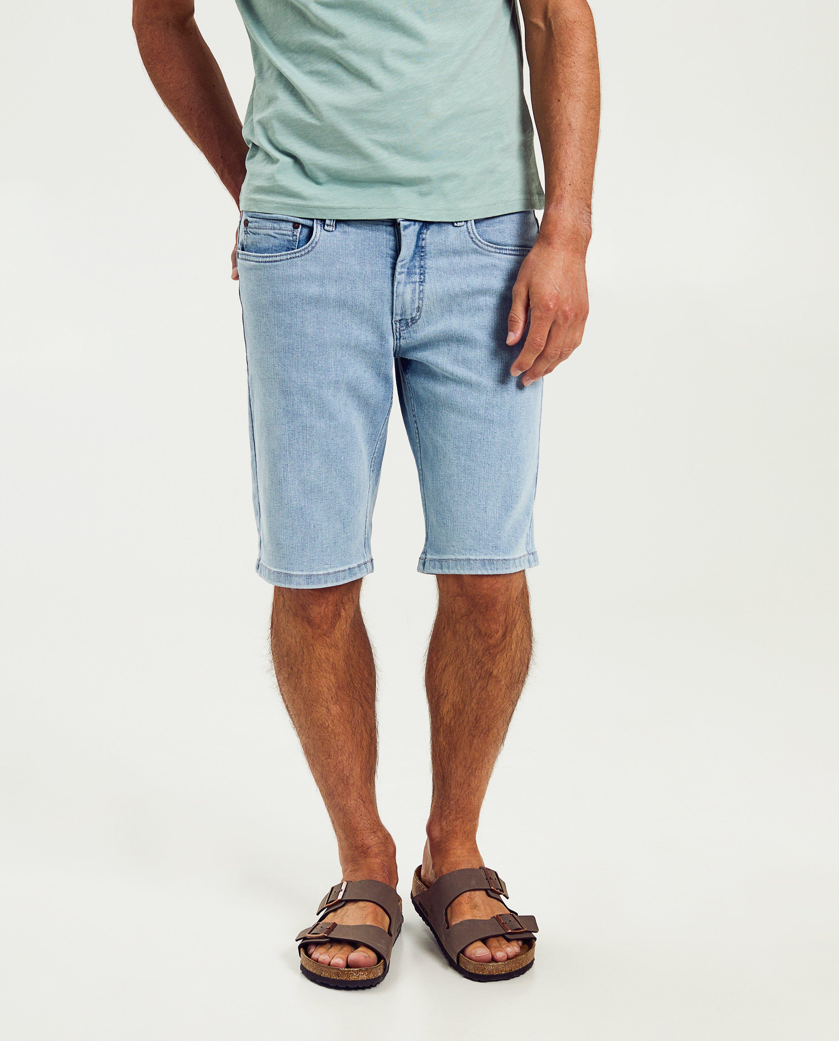Shorten - Zwarte jeansshort, slim fit