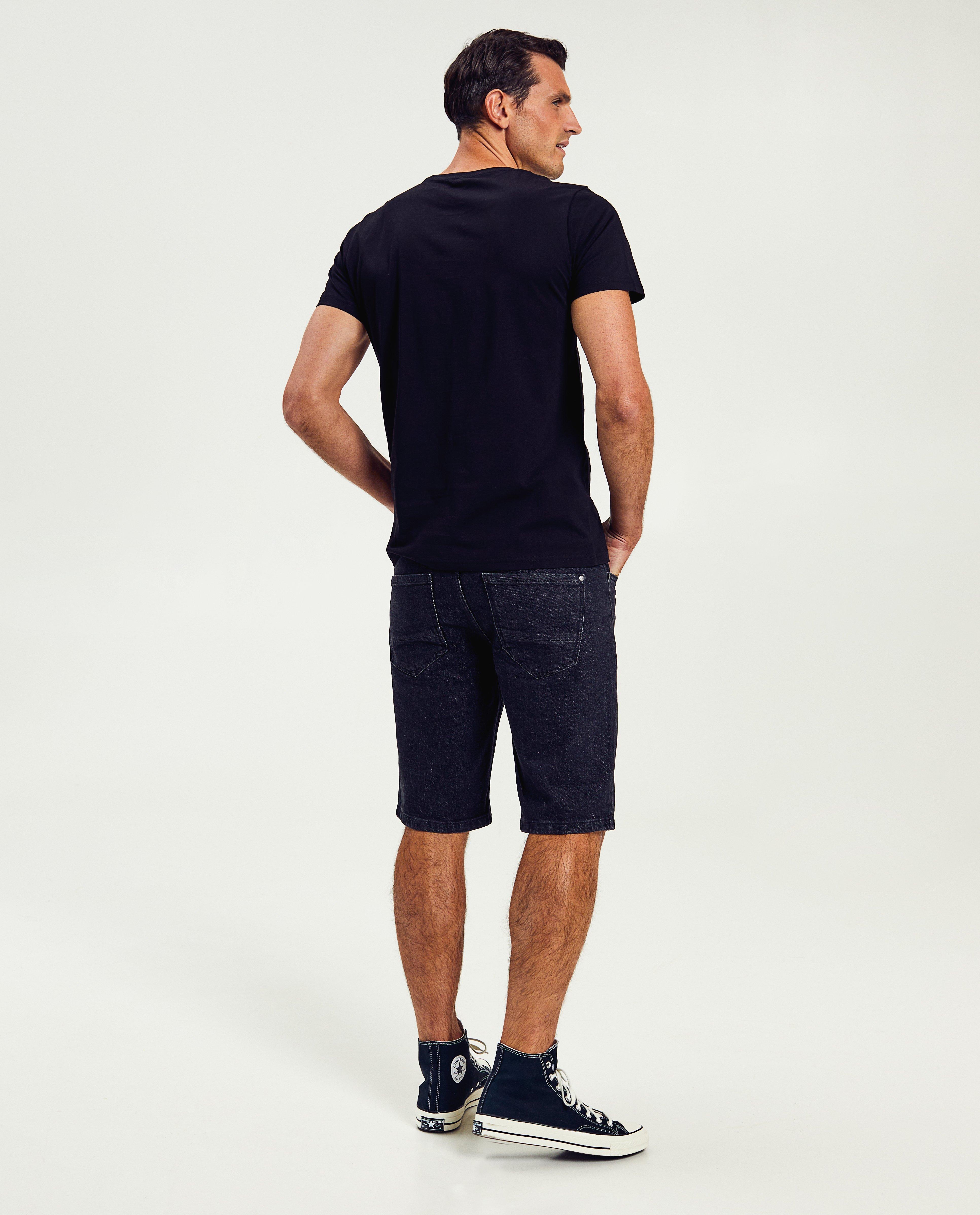 Shorten - Zwarte jeansshort, slim fit