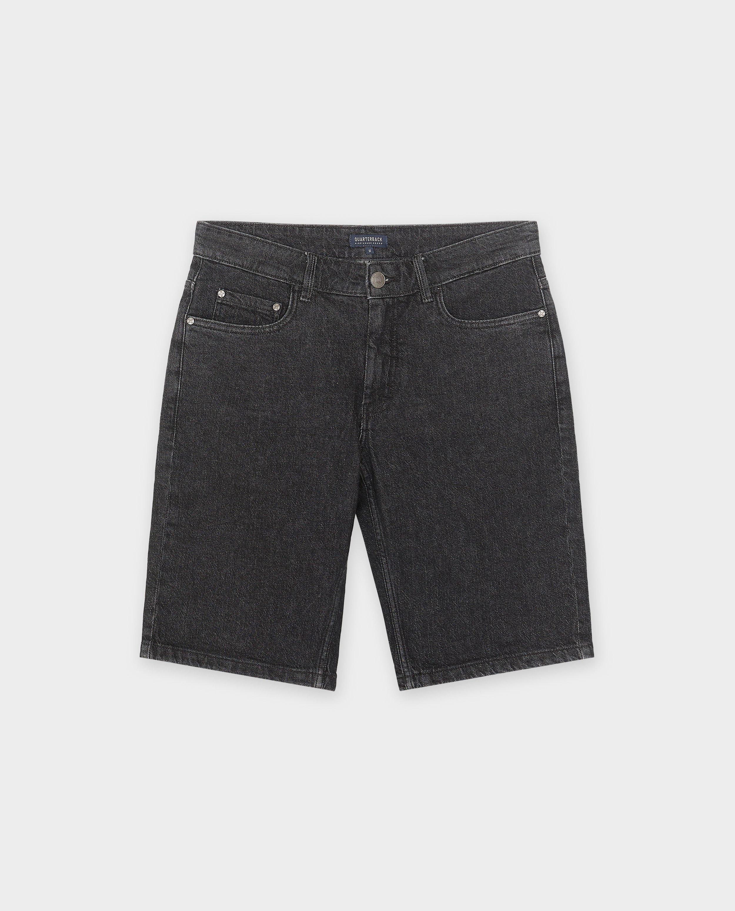 Shorten - Zwarte jeansshort, slim fit