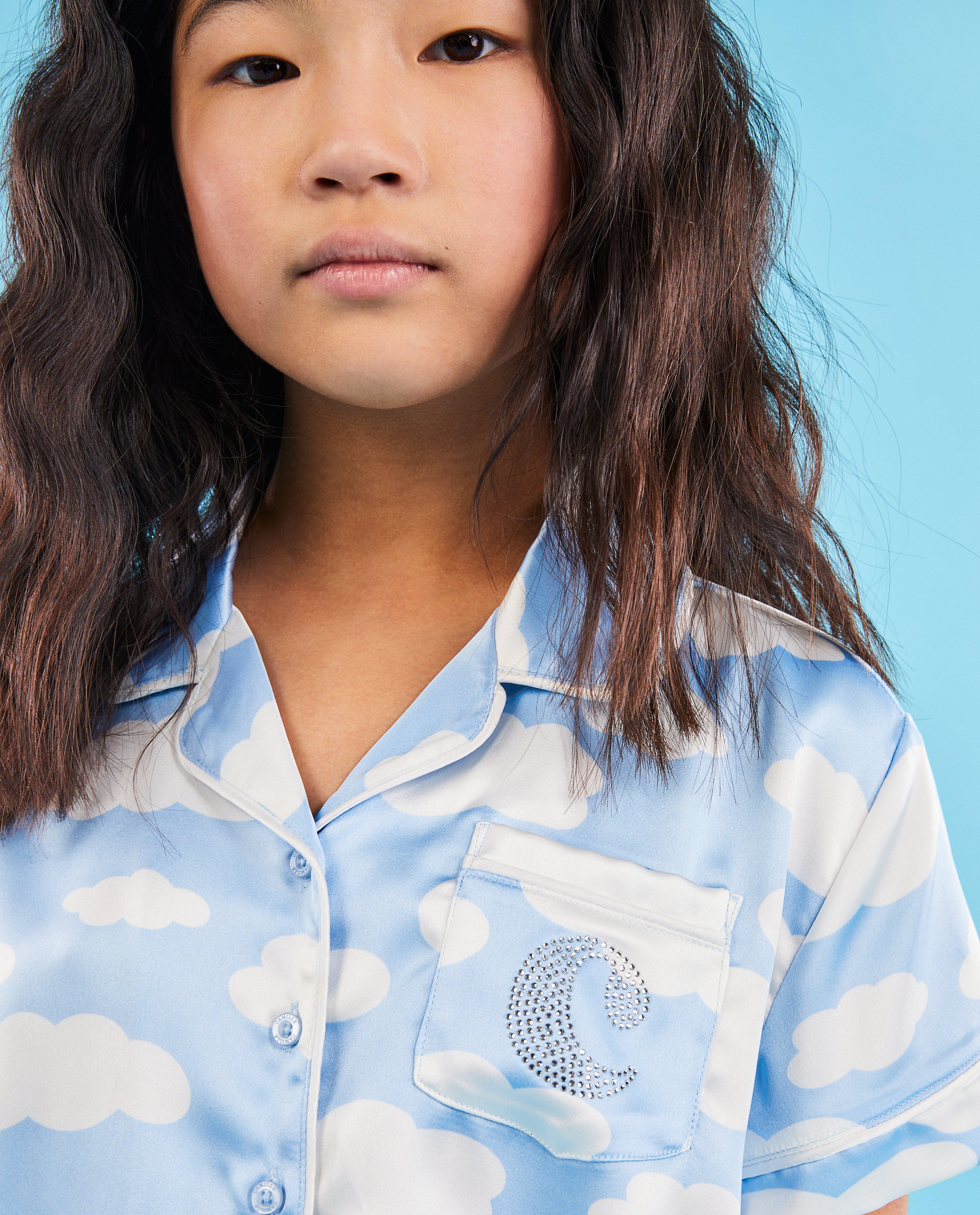 Pyjamas - Pyjama en satin avec un imprimé de nuages, 6-14 ans