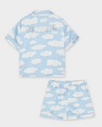 Nachtkleding - Satijnen pyjama met wolkprint, 6-14 jaar