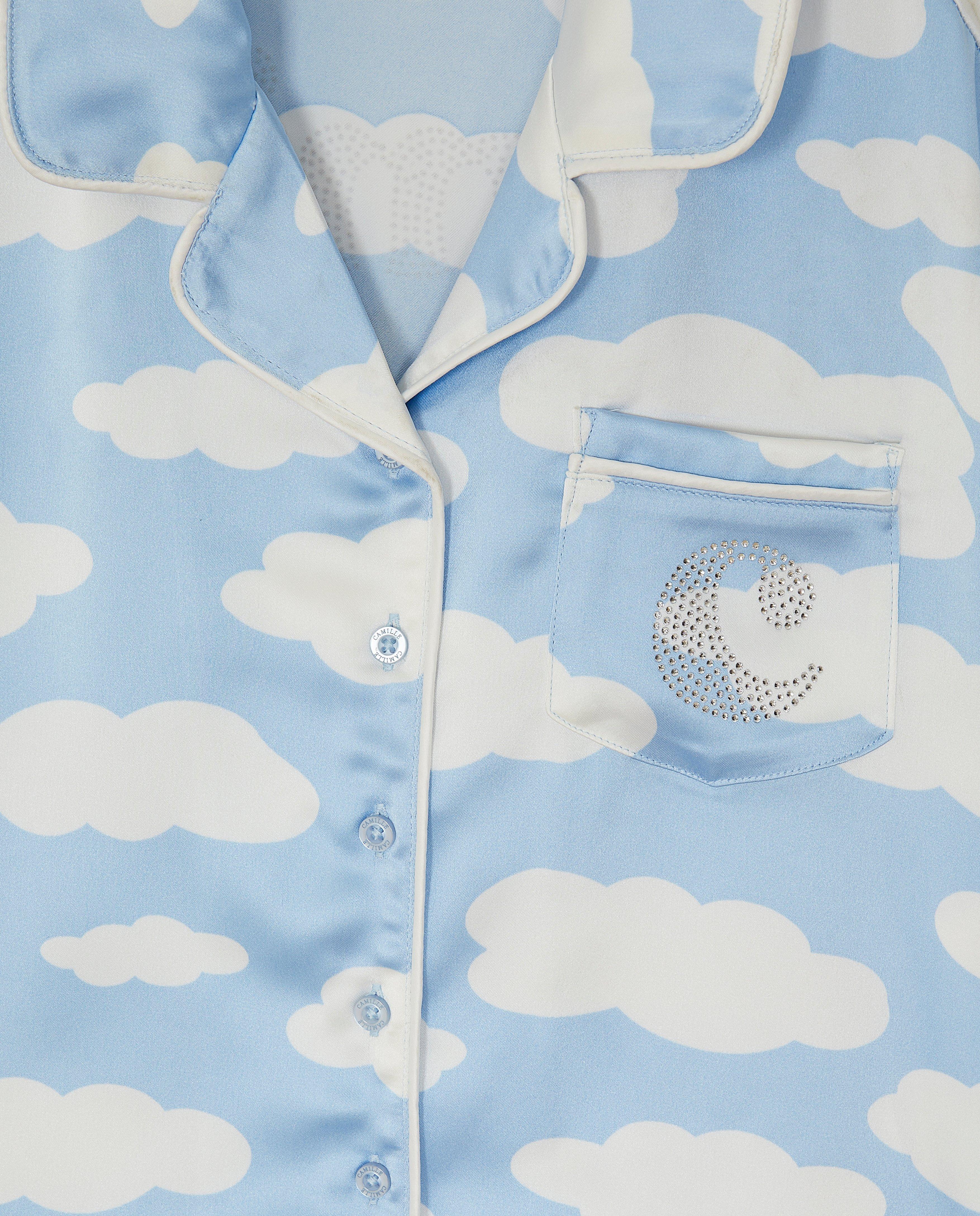 Pyjamas - Pyjama en satin avec un imprimé de nuages, 6-14 ans