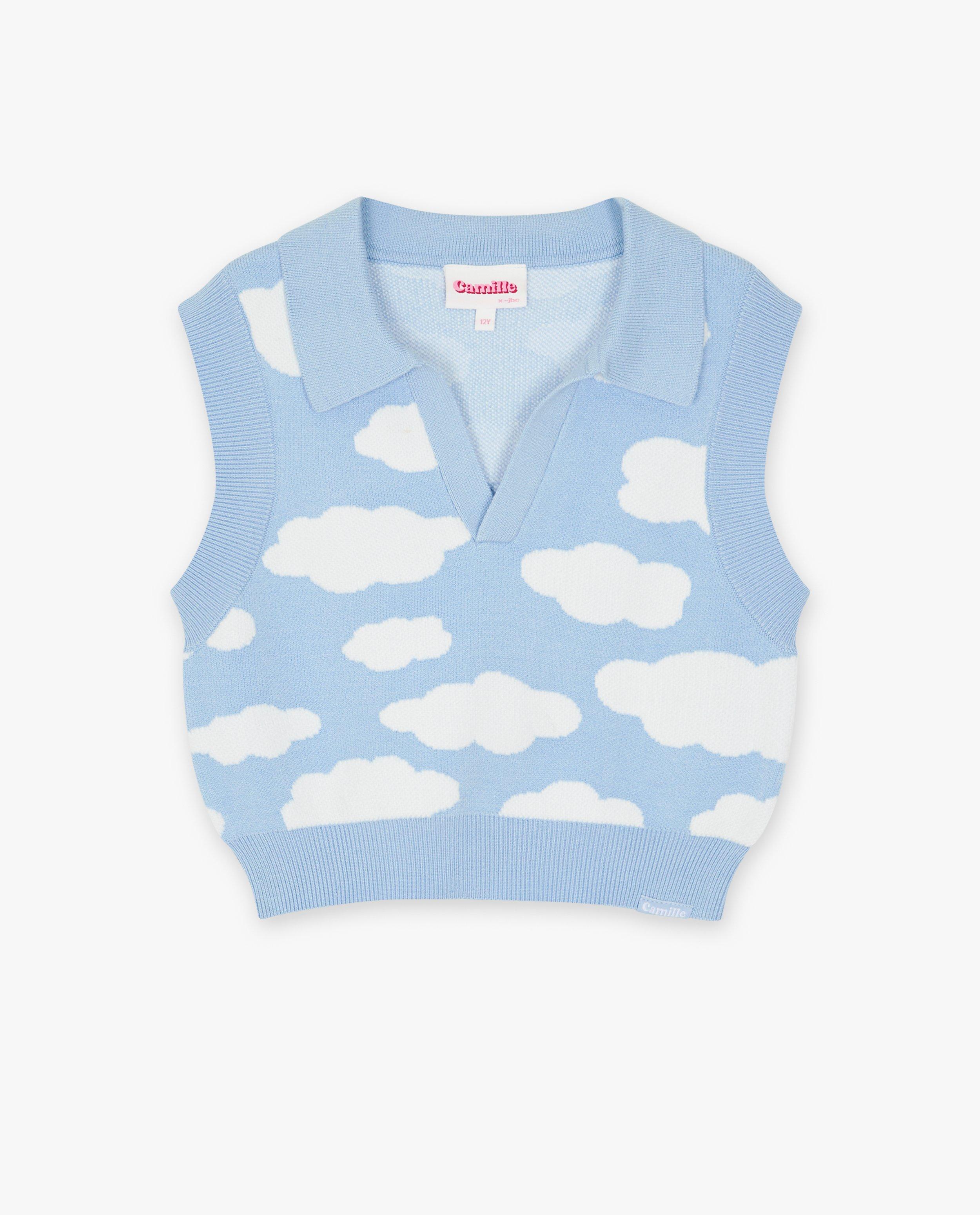Truien - Debardeur met wolkprint, cropped fit, 6-14 jaar