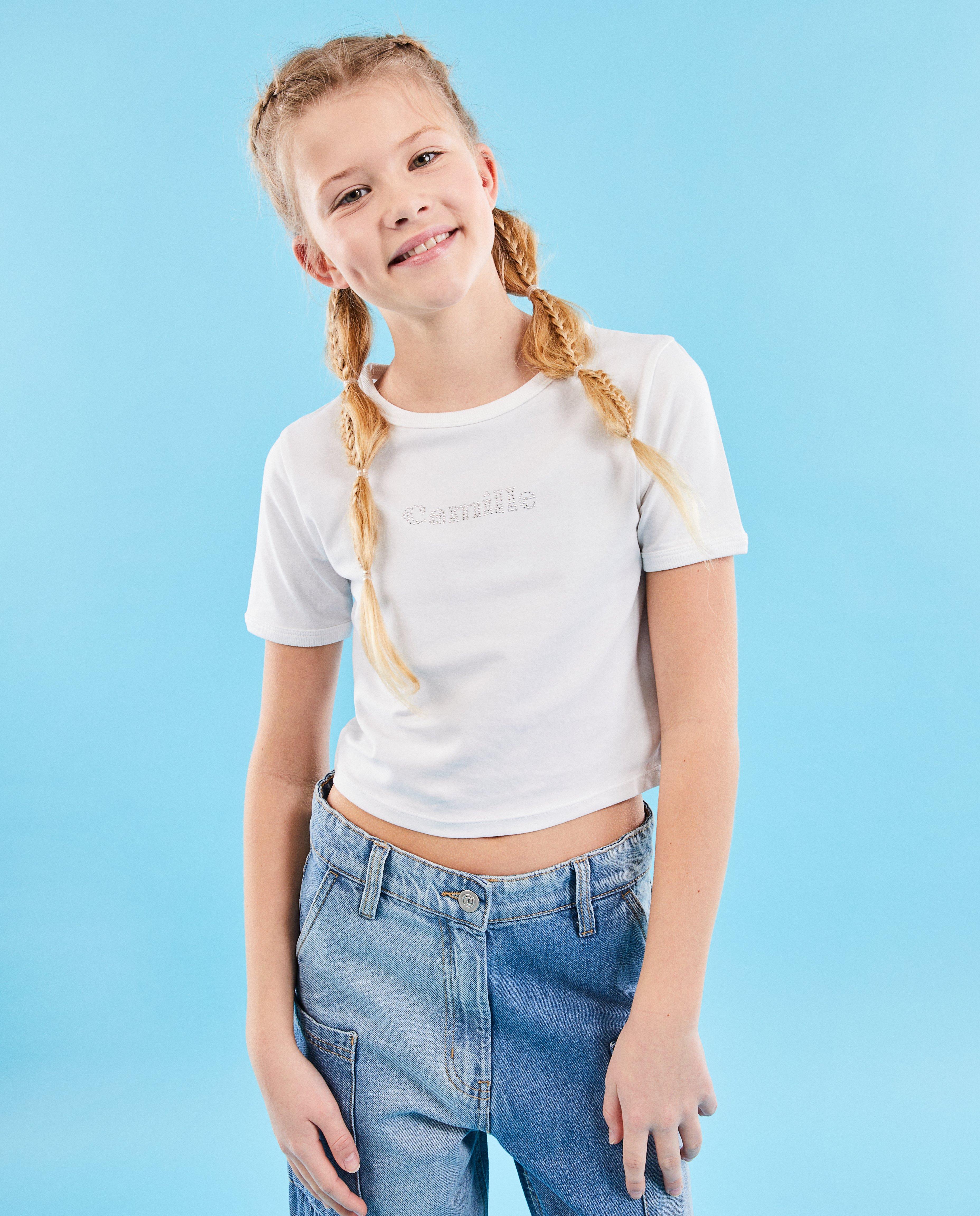 T-shirt met opschrift, 6-14 jaar - null - CAMILLE