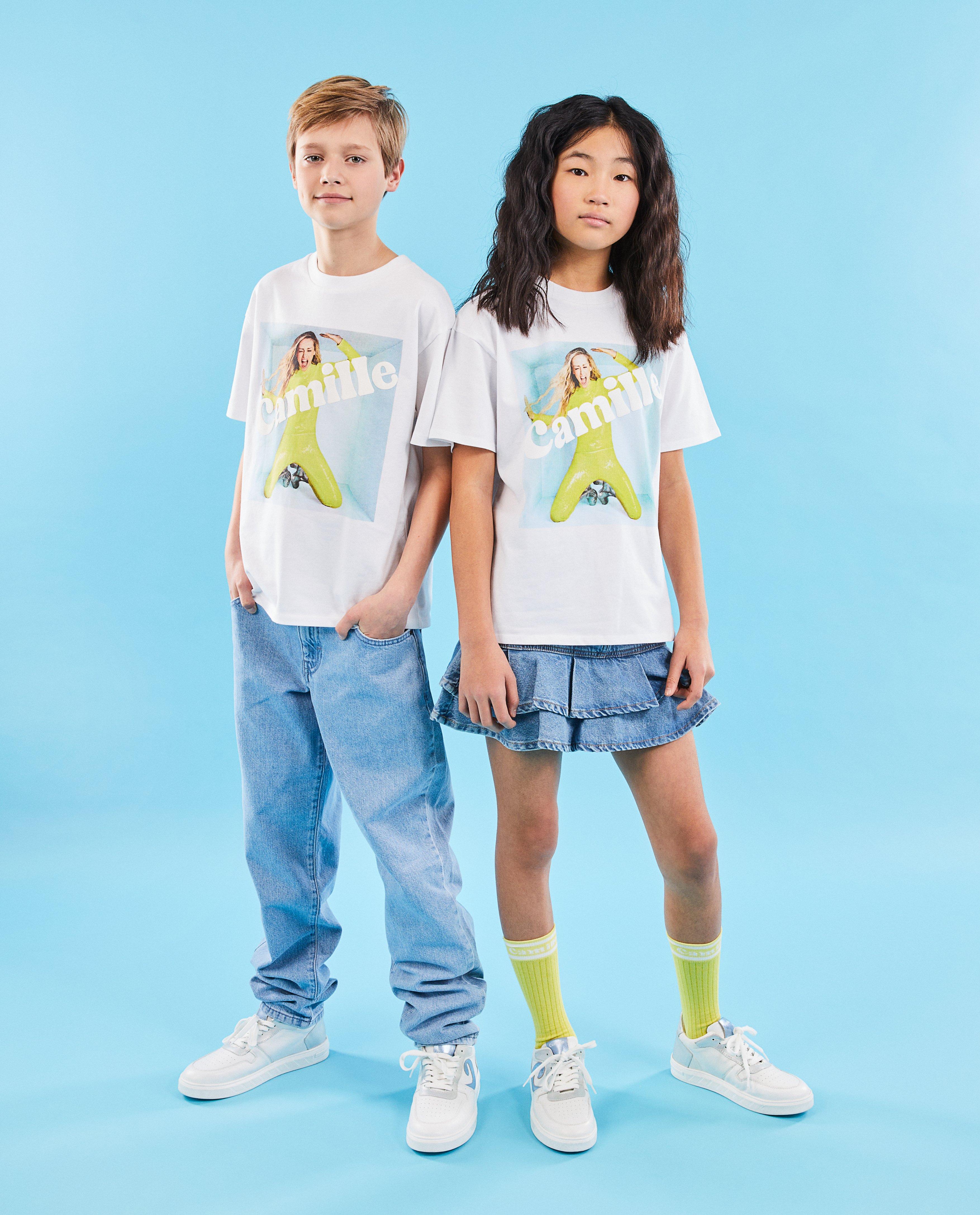 T-shirt van biokatoen, 4-14 jaar - null - CAMILLE