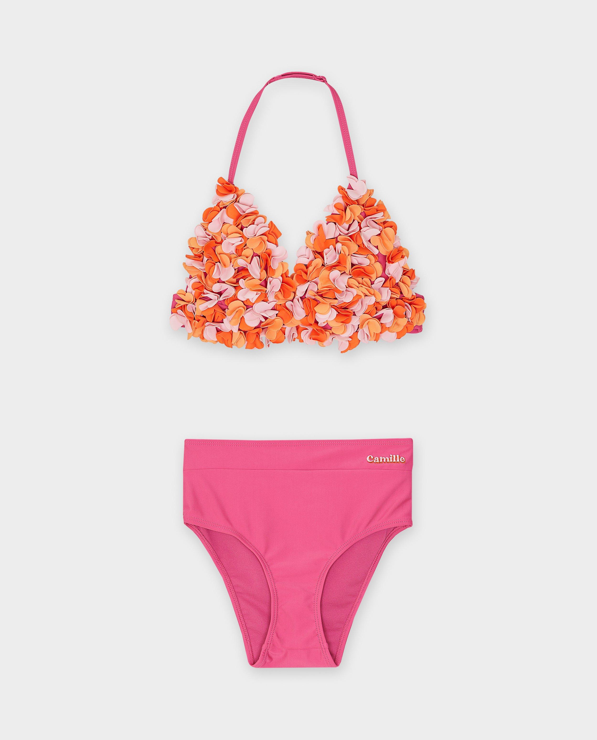 Zwemkleding - Bikini met 3D-bloemen, 6-14 jaar
