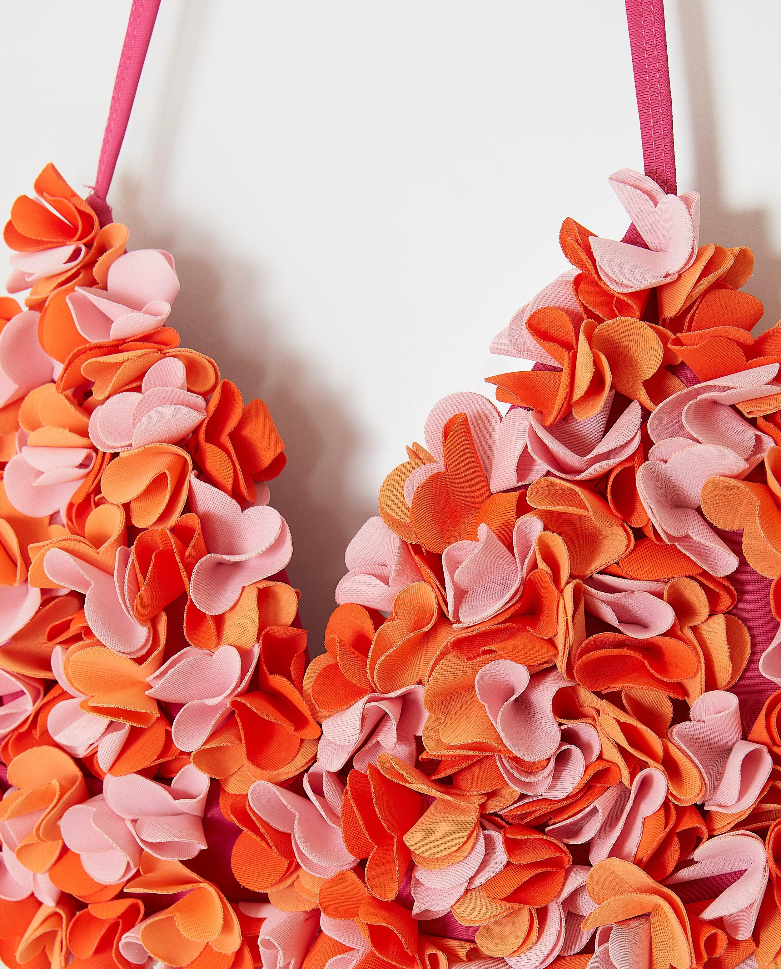 Zwemkleding - Bikini met 3D-bloemen, 6-14 jaar