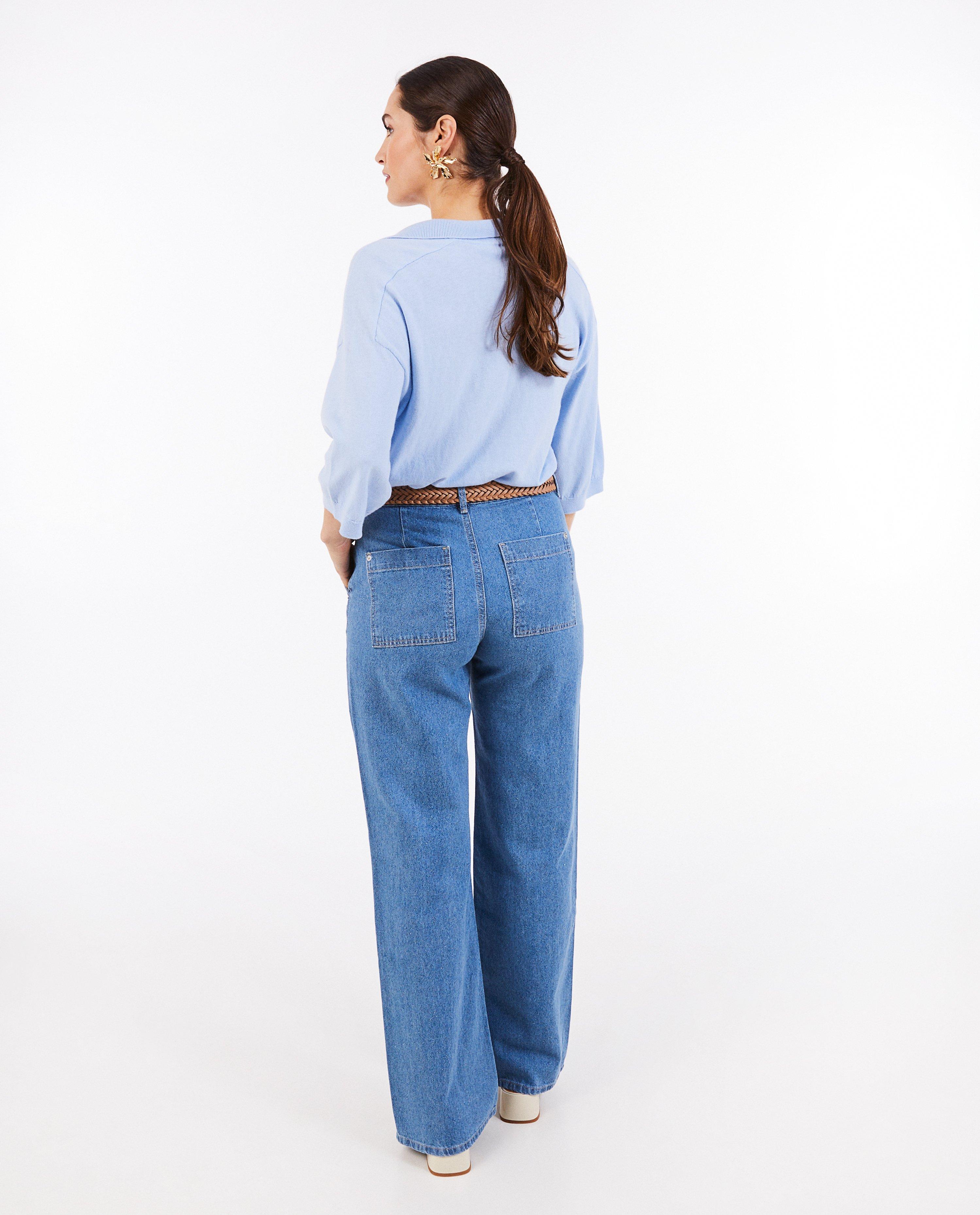 Jeans - Blauwe jeans met glitter, bootcut fit