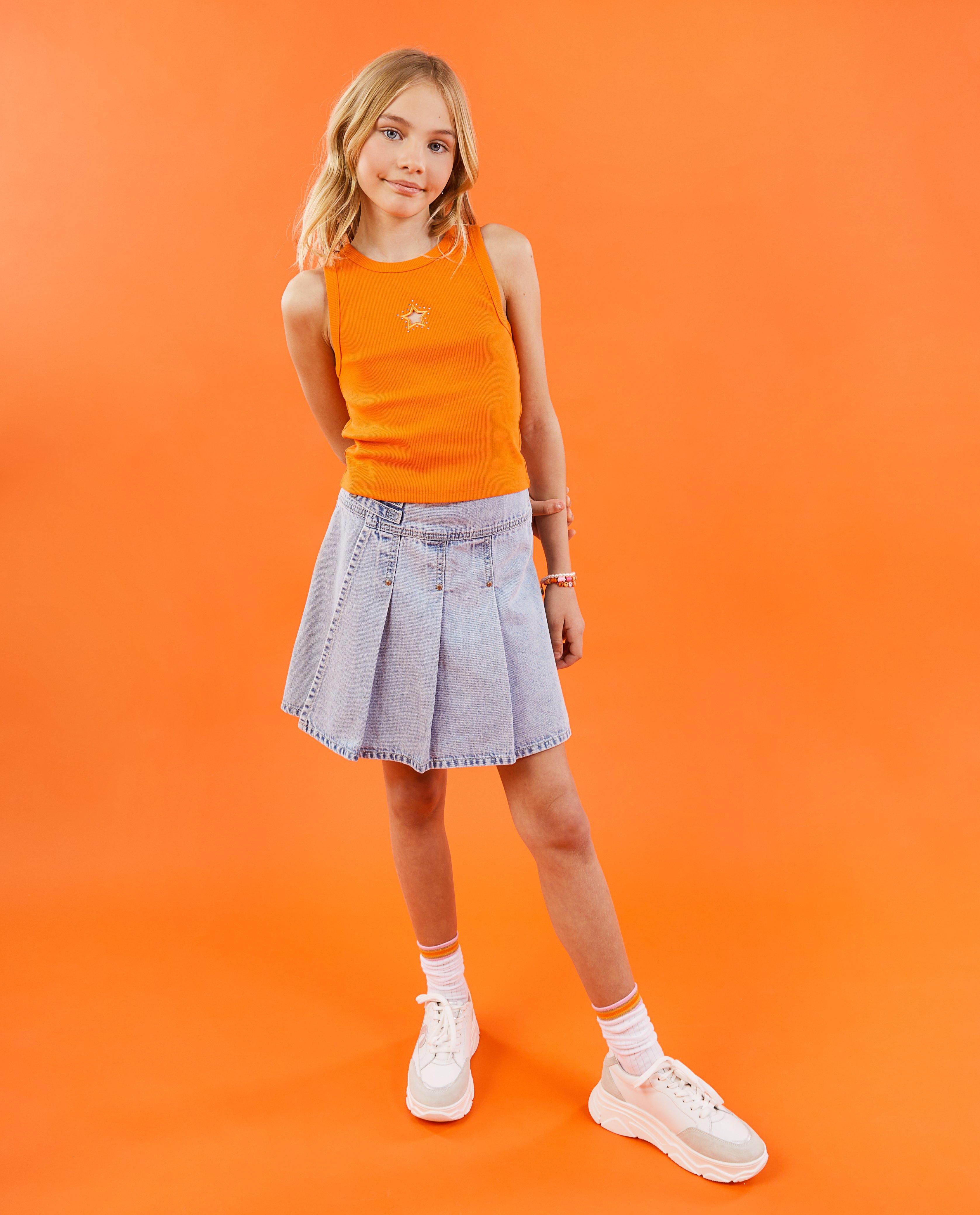 Plooirok van jeans, 6-14 jaar - null - CAMILLE