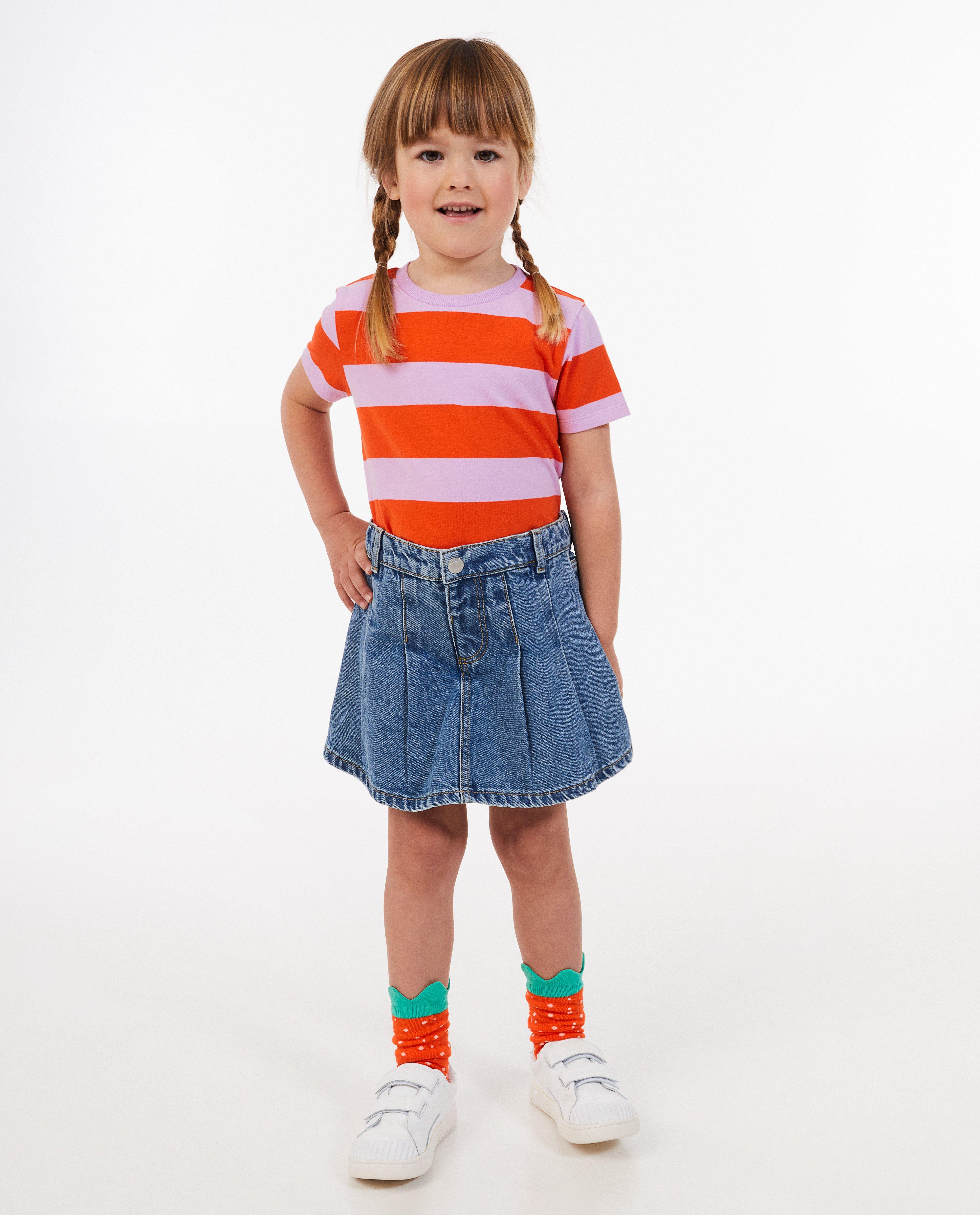 Denim skort met plooien - null - Milla Star