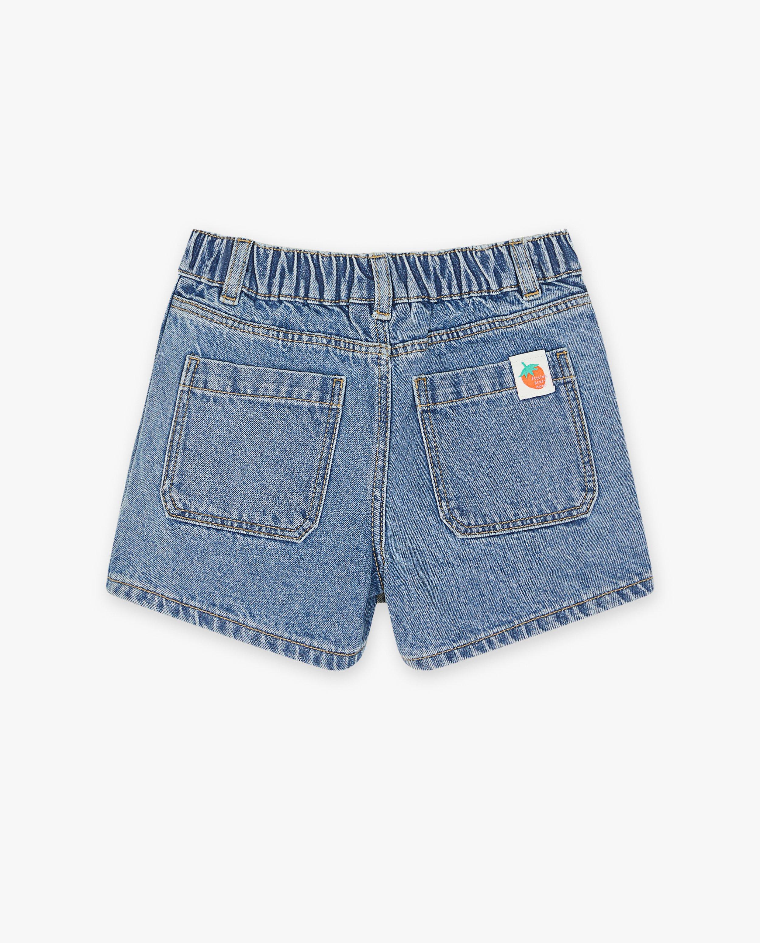 Rokken - Denim skort met plooien