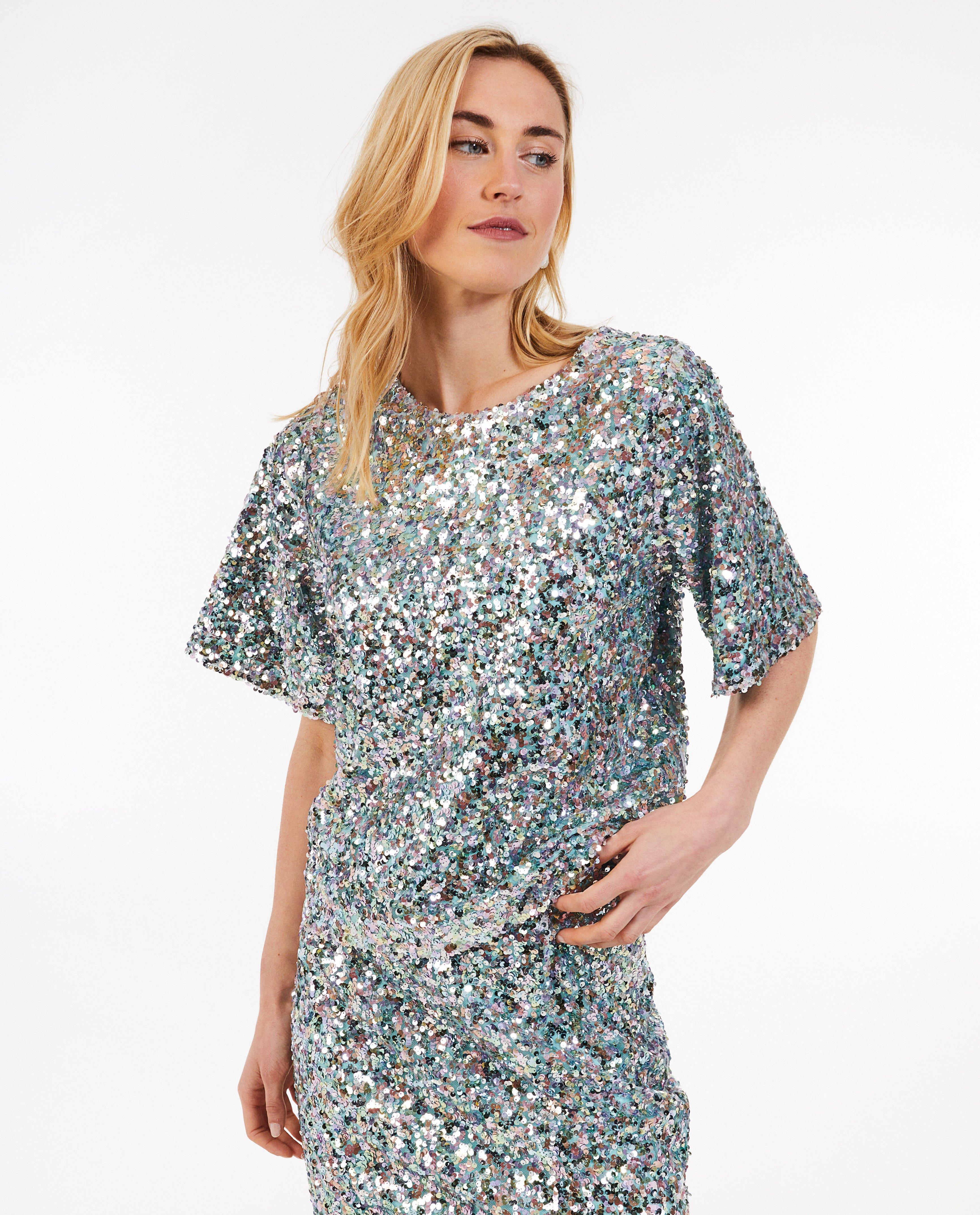 T-shirt &agrave; paillettes - D&eacute;tails du produit - gris - image num&eacute;ro 2