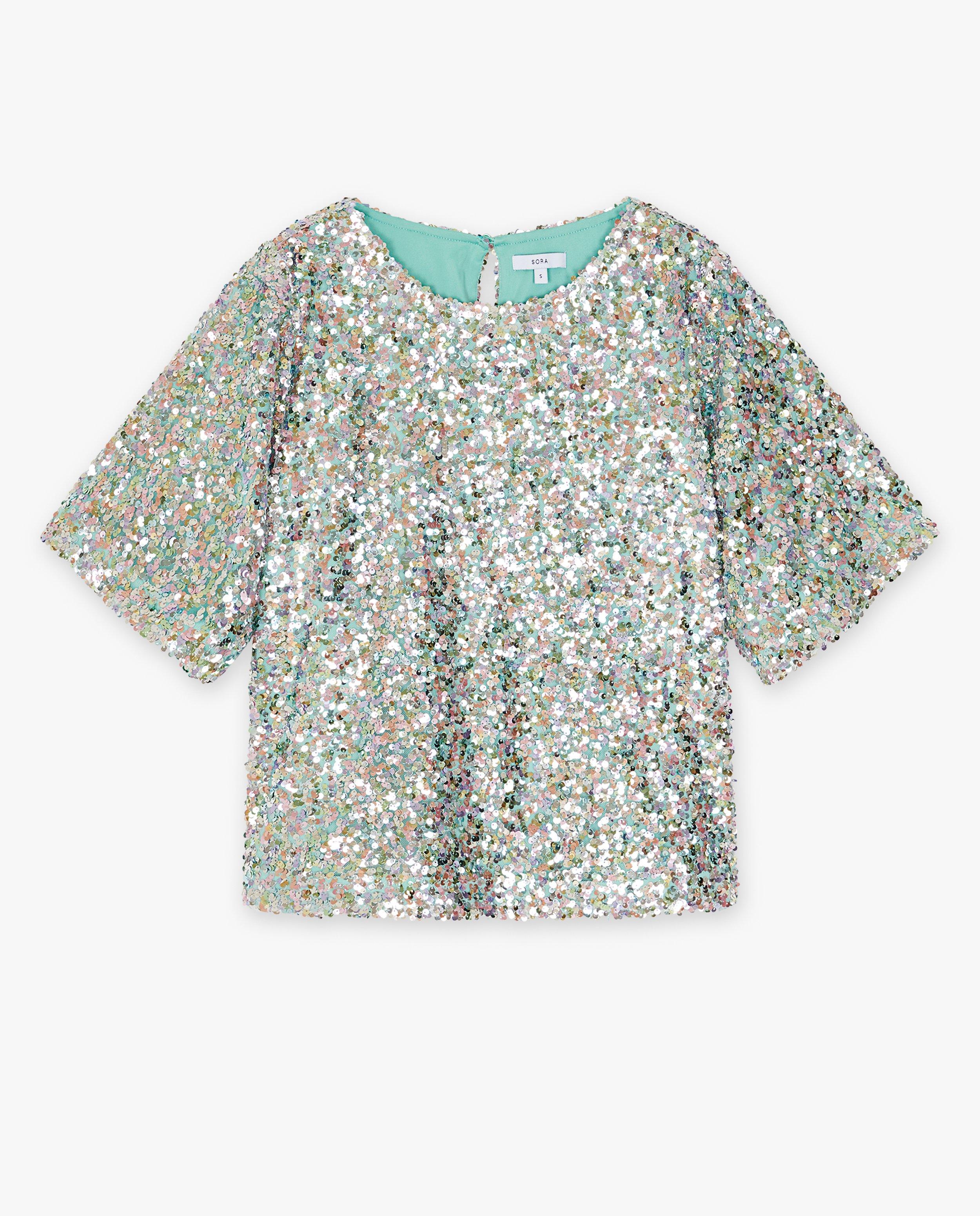 T-shirt &agrave; paillettes - D&eacute;tails du produit - gris - image num&eacute;ro 6