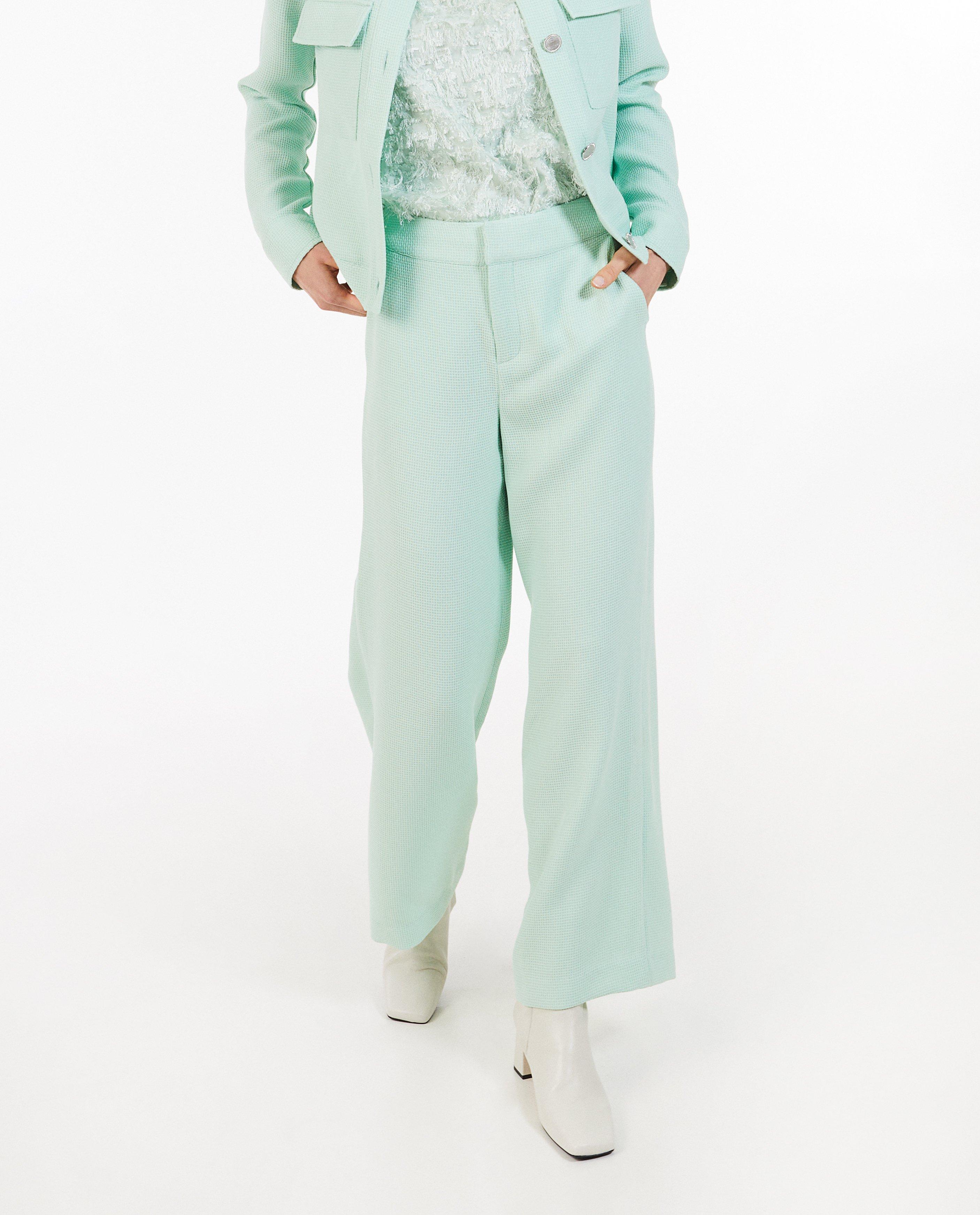 Broeken - Lichtgroene broek, wide fit