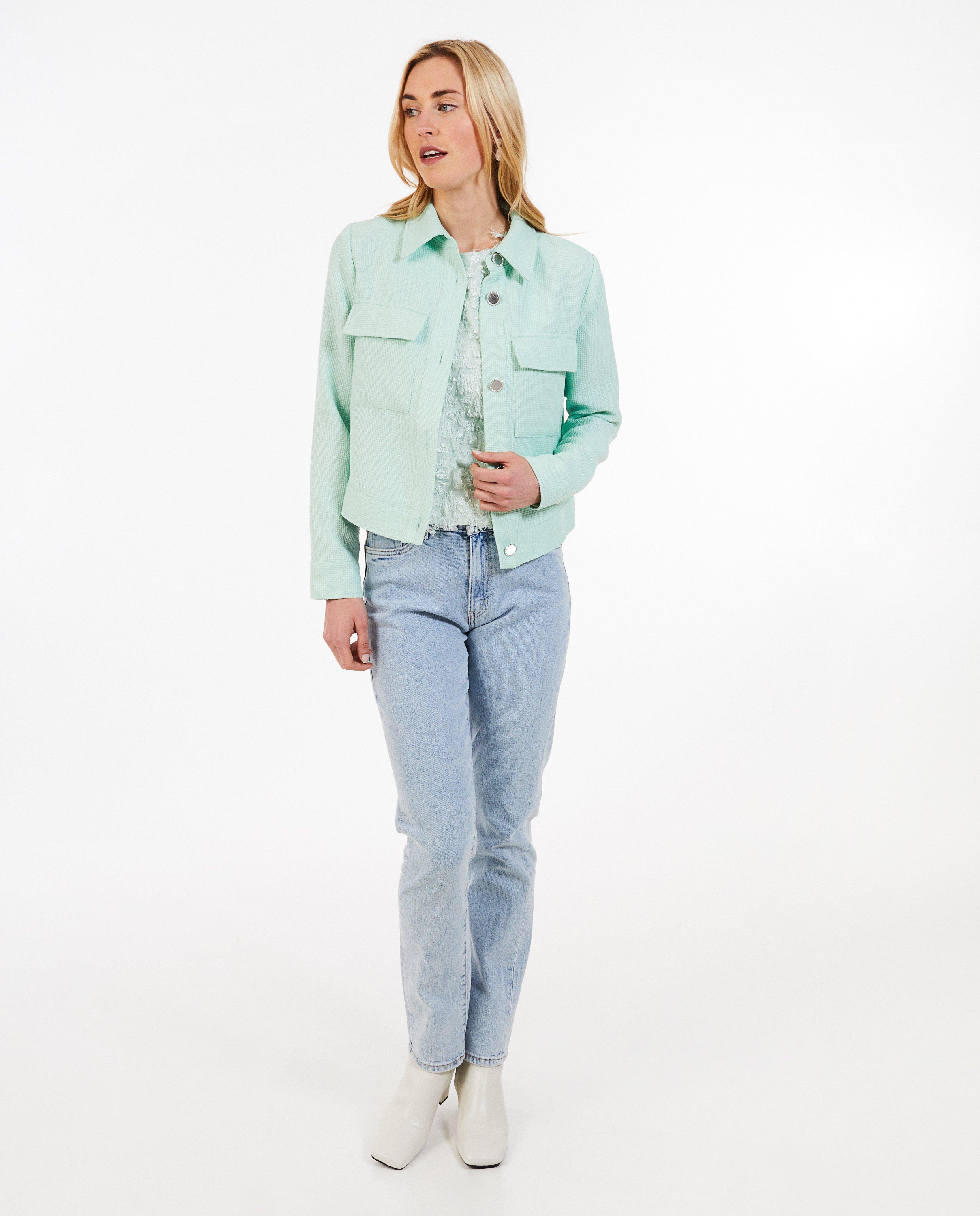 Blazers - Lichtgroene jas met structuur