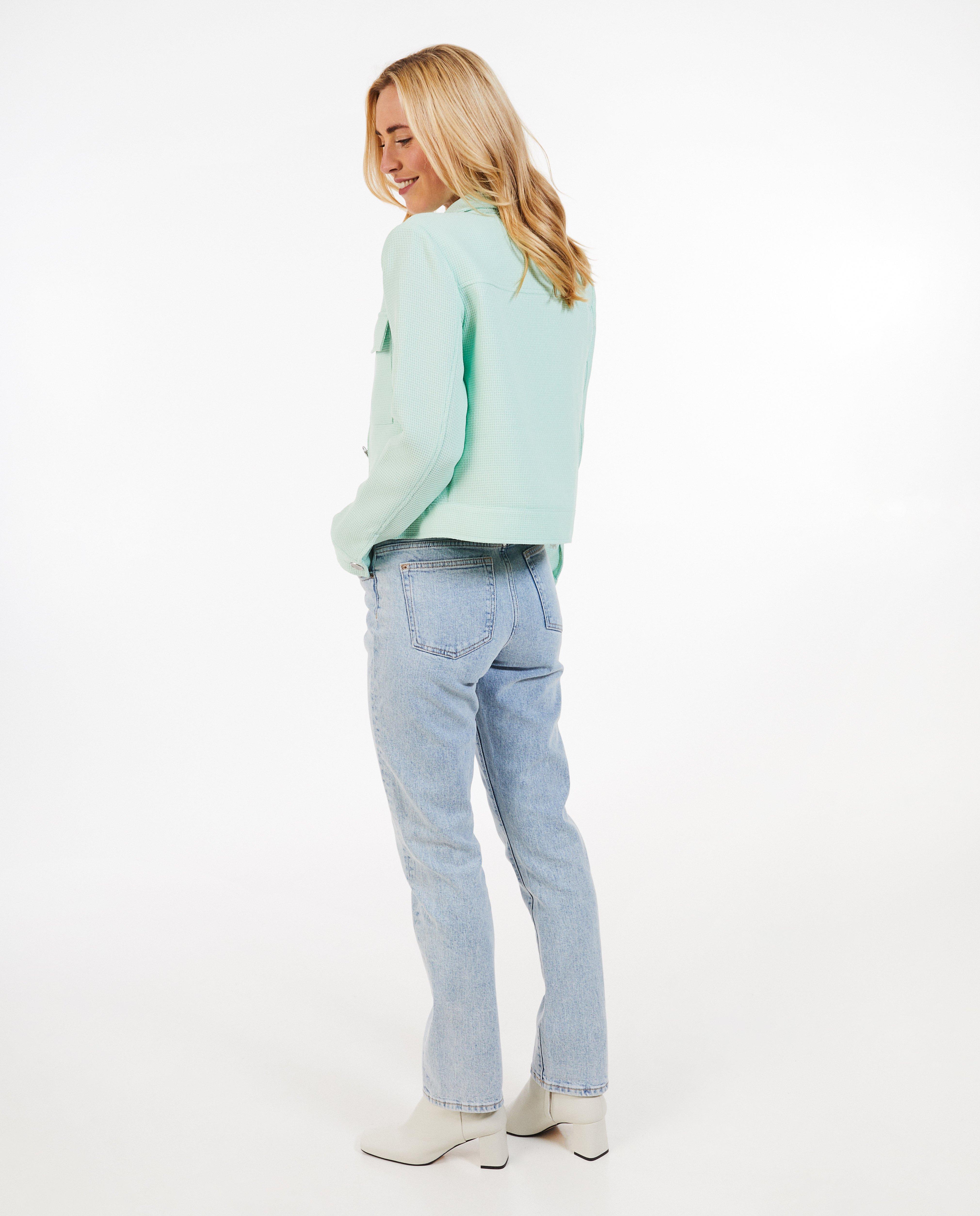 Blazers - Lichtgroene jas met structuur