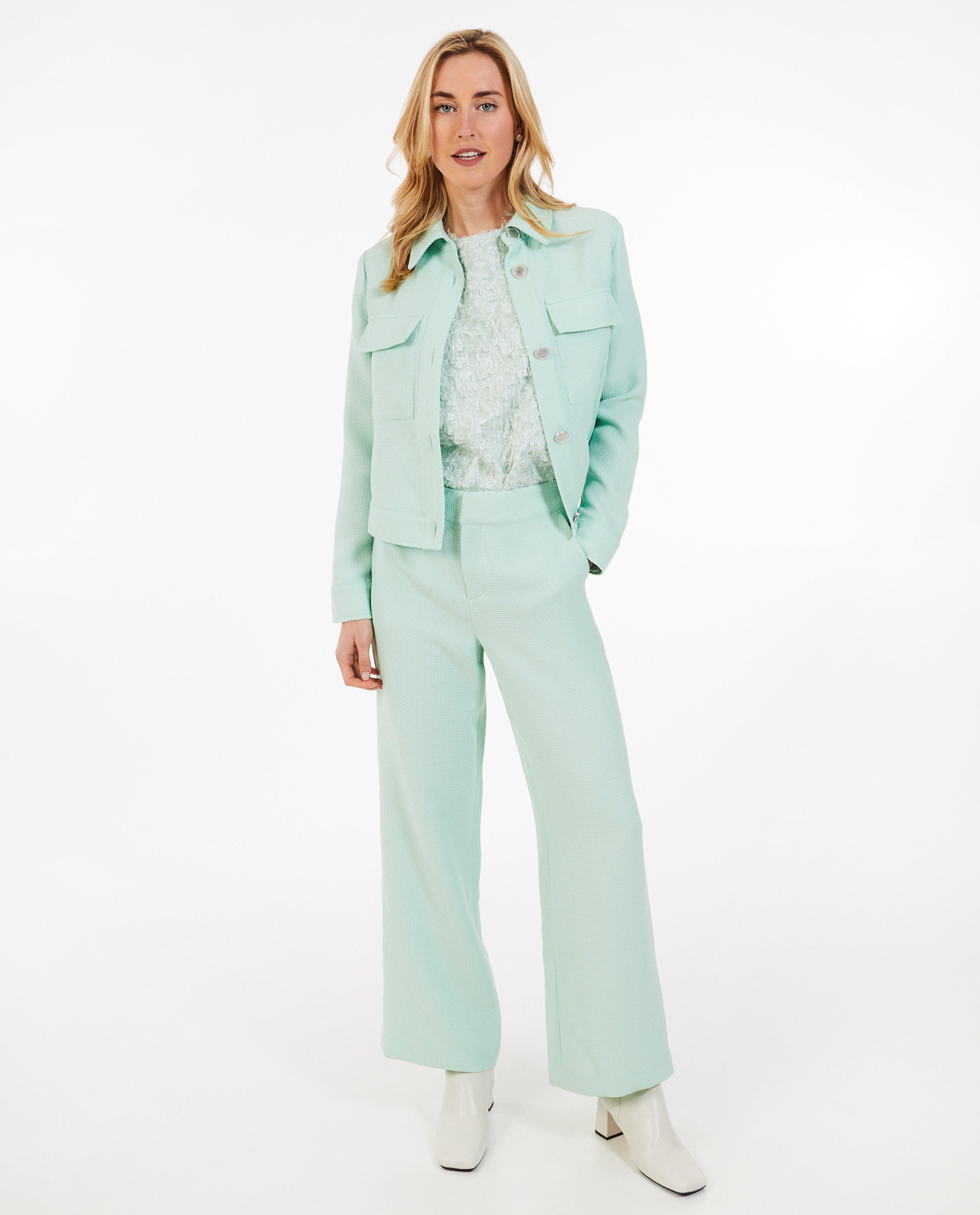 Blazers - Lichtgroene jas met structuur